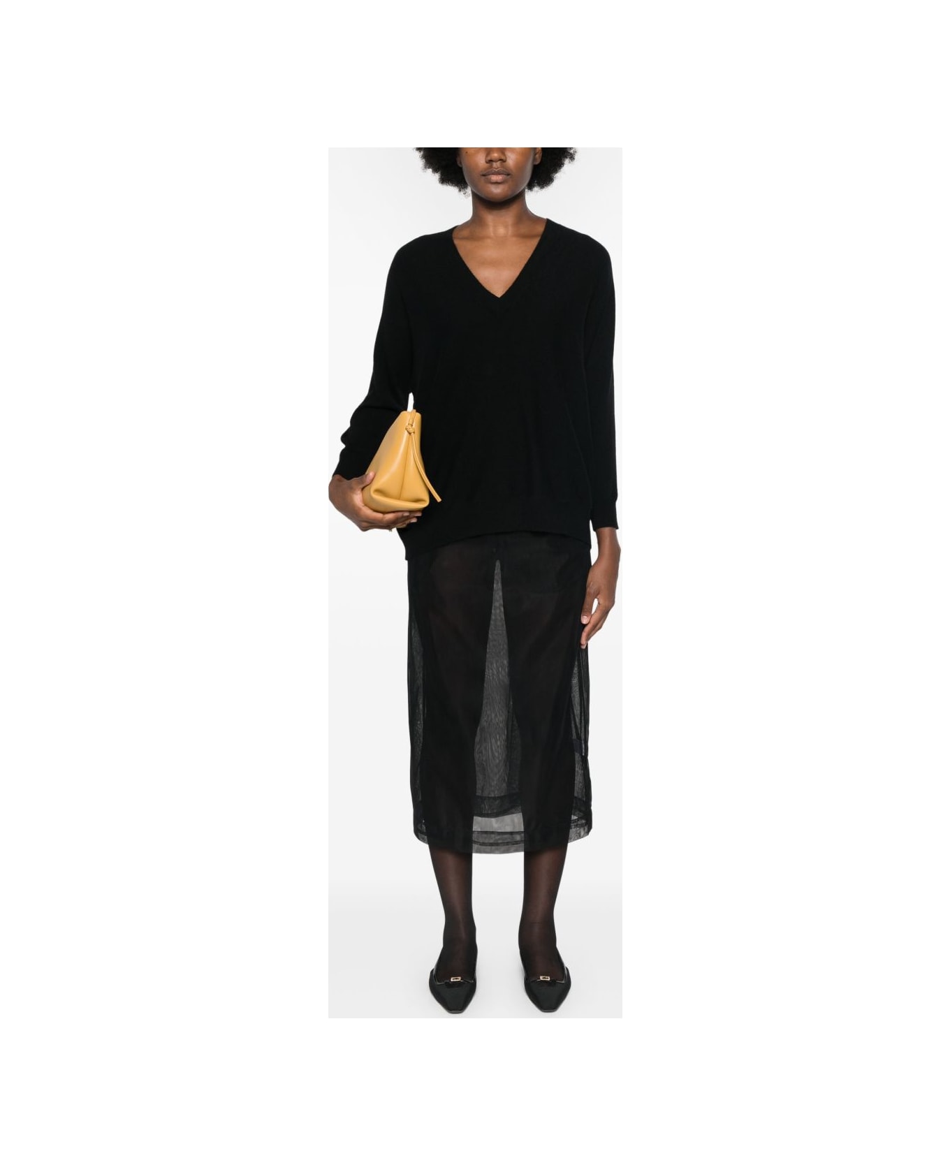 Lisa Yang Black Cashmere Knit Sweater - Black