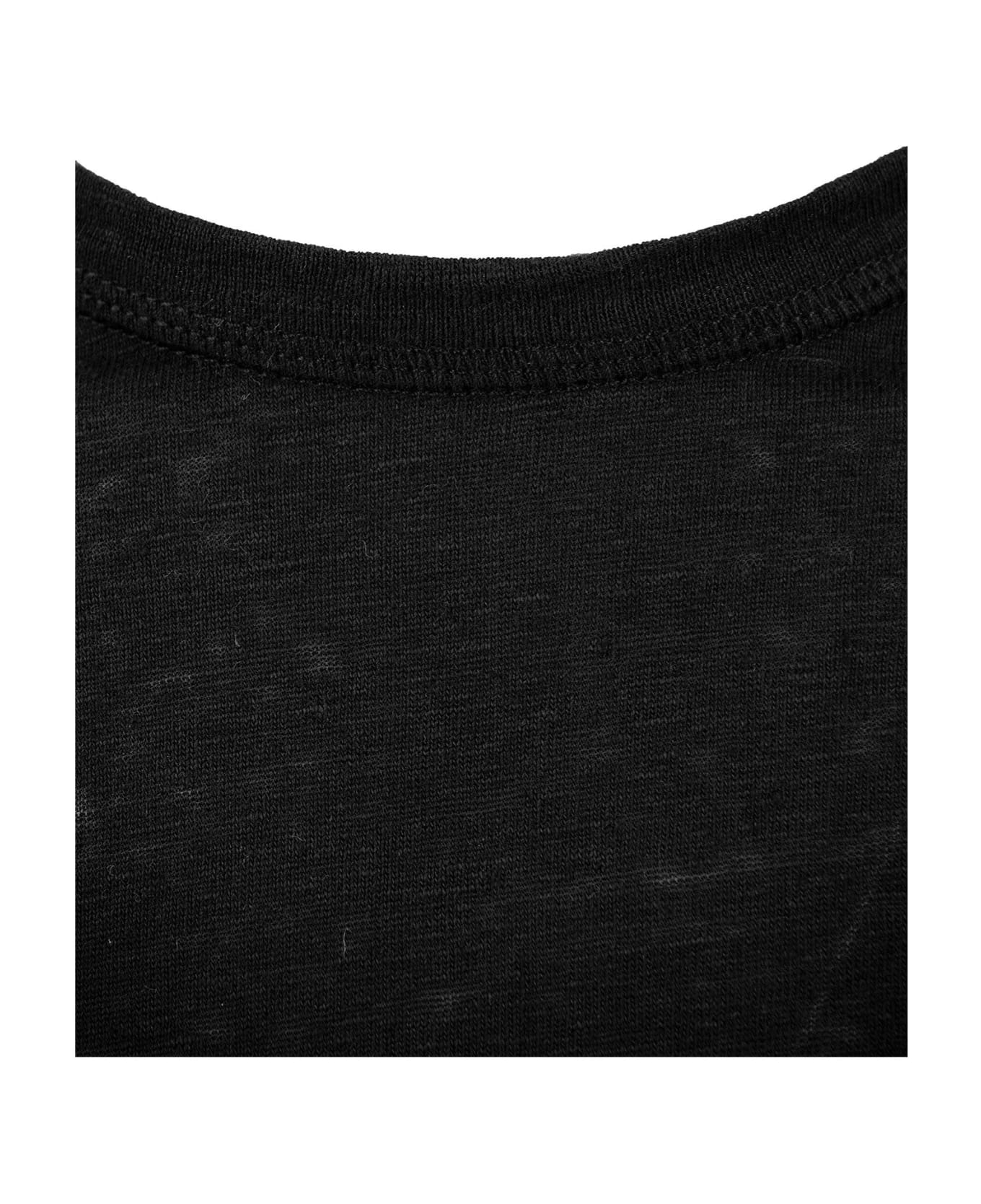 Majestic Filatures Short-sleeved Slim-fit Crew Neck T-shirt - Black