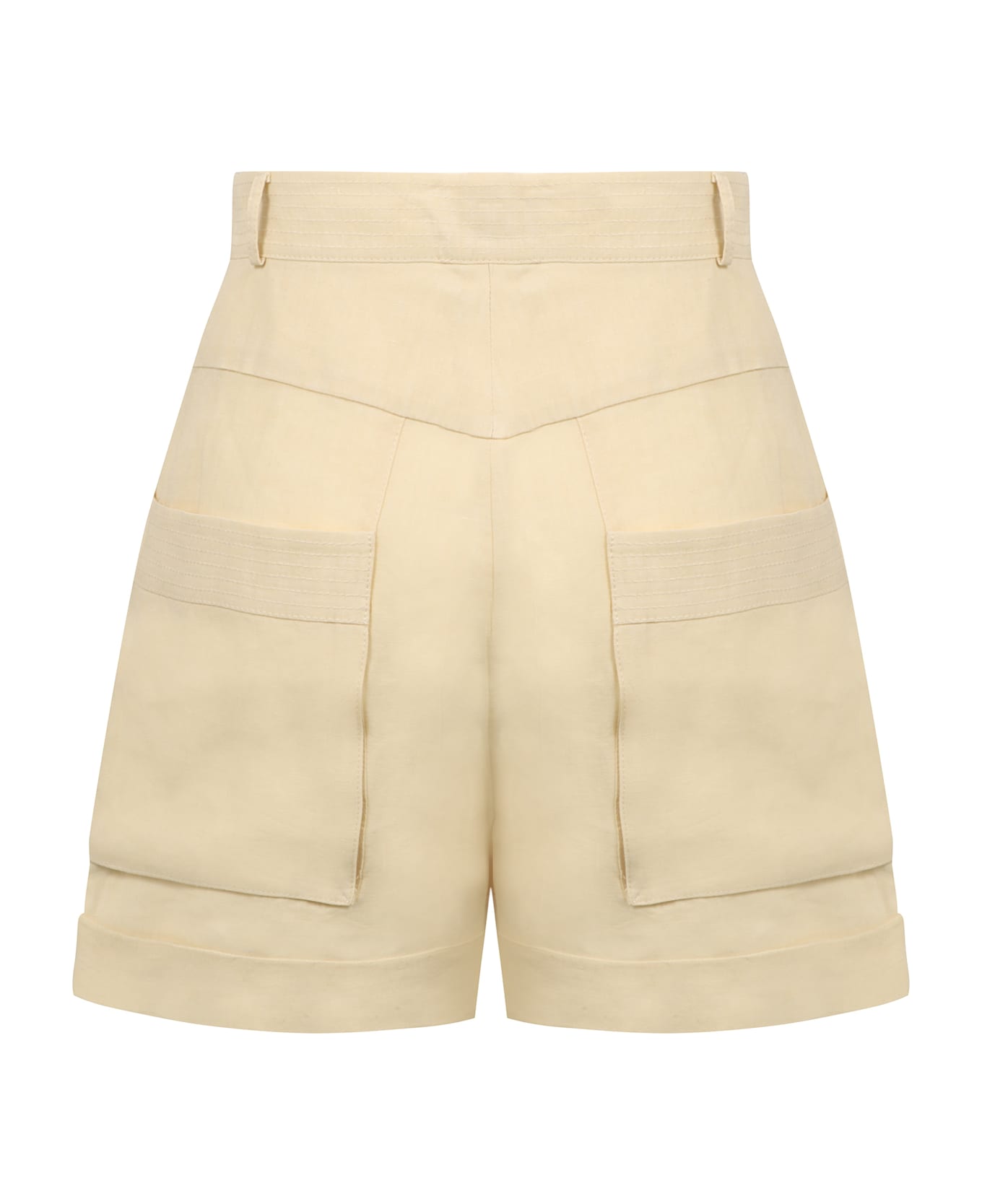 Le Kasha Ashraf Linen Shorts - panna