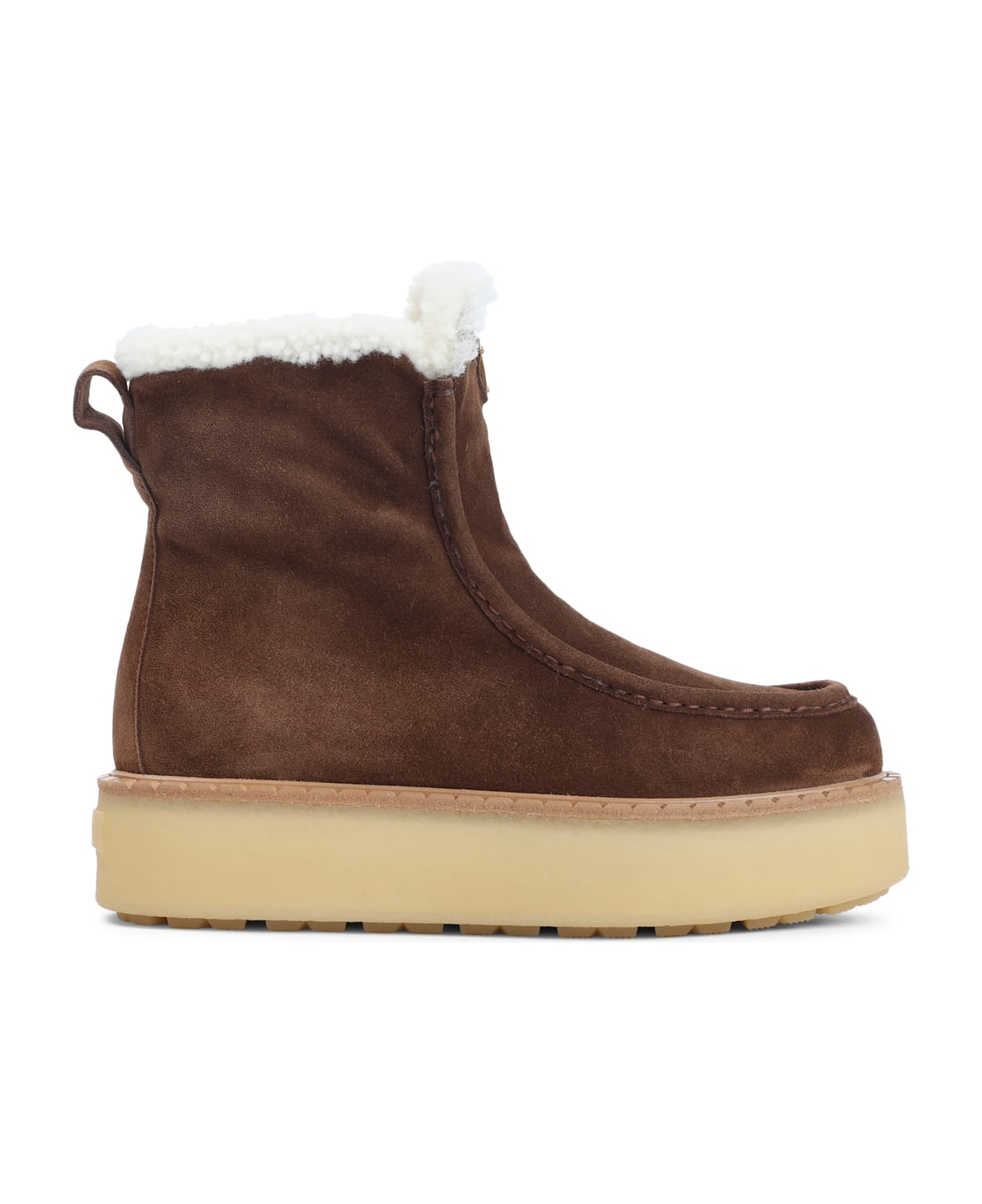 Prada Calf Leather Ankle Boots - Cacao