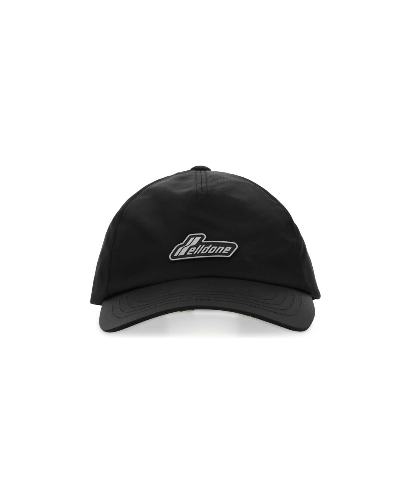 WE11 DONE Black Nylon Baseball Cap - BLACK 帽子
