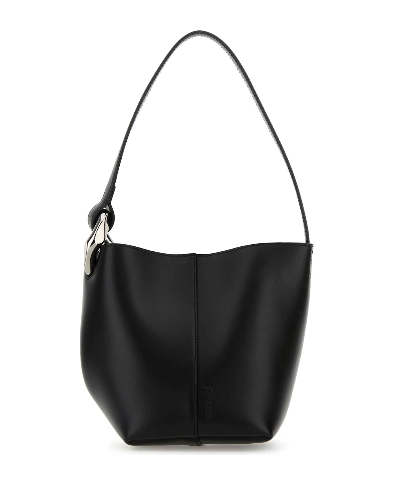 J.W. Anderson Black Leather Small Jwa Corner Bucket Bag - Black