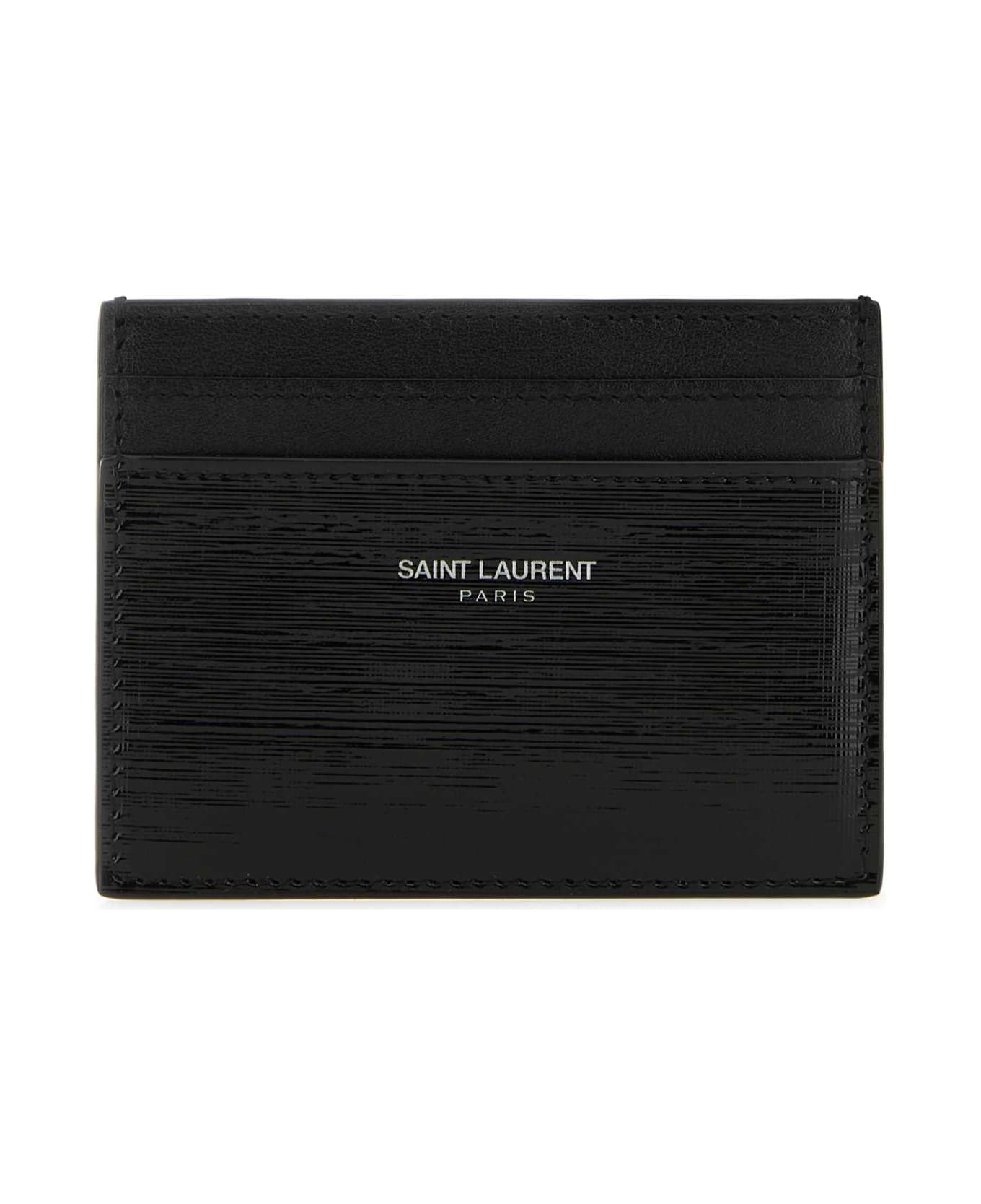 Saint Laurent Black Leather Card Holder - NERONERO