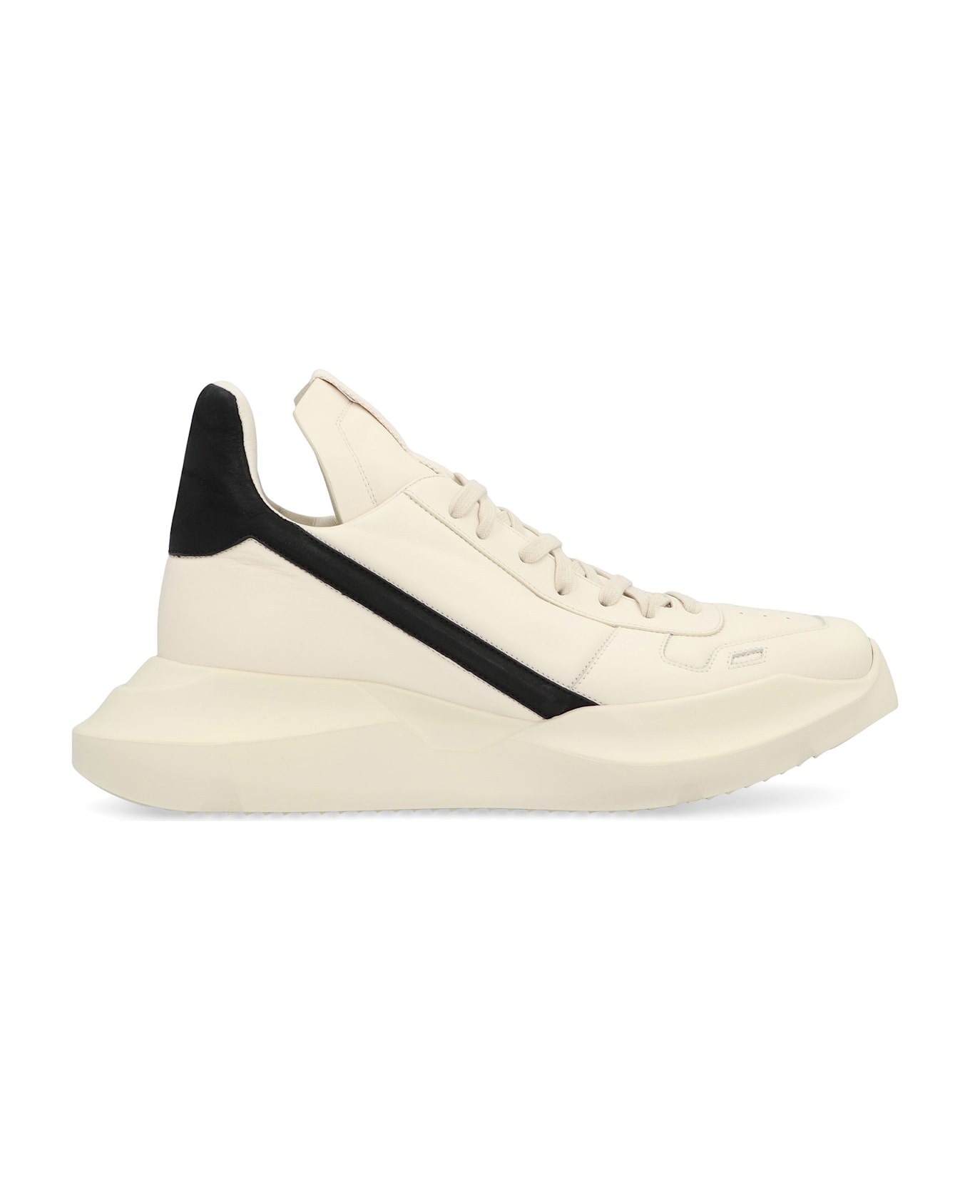 Rick Owens Geo Geth Leather High-top Sneakers - panna