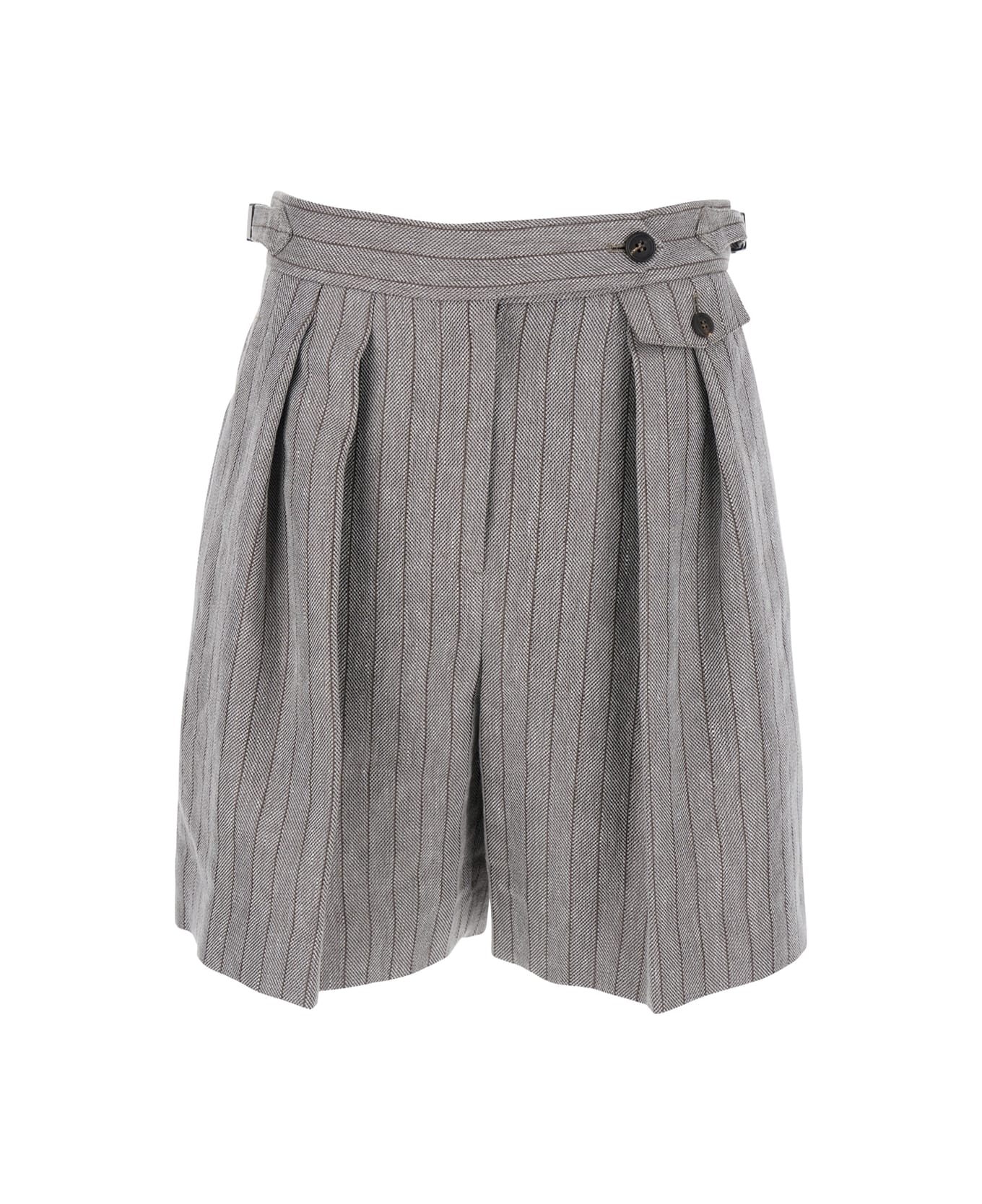 Brunello Cucinelli Herringbone Bermuda Shorts - Grey