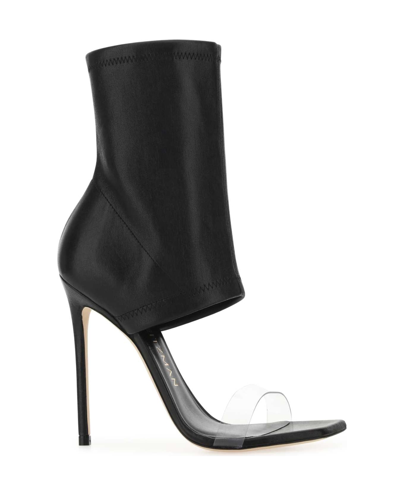 Stuart Weitzman Black Nappa Leather Frontrow Ankle Boots - BLACKCLEAR サンダル
