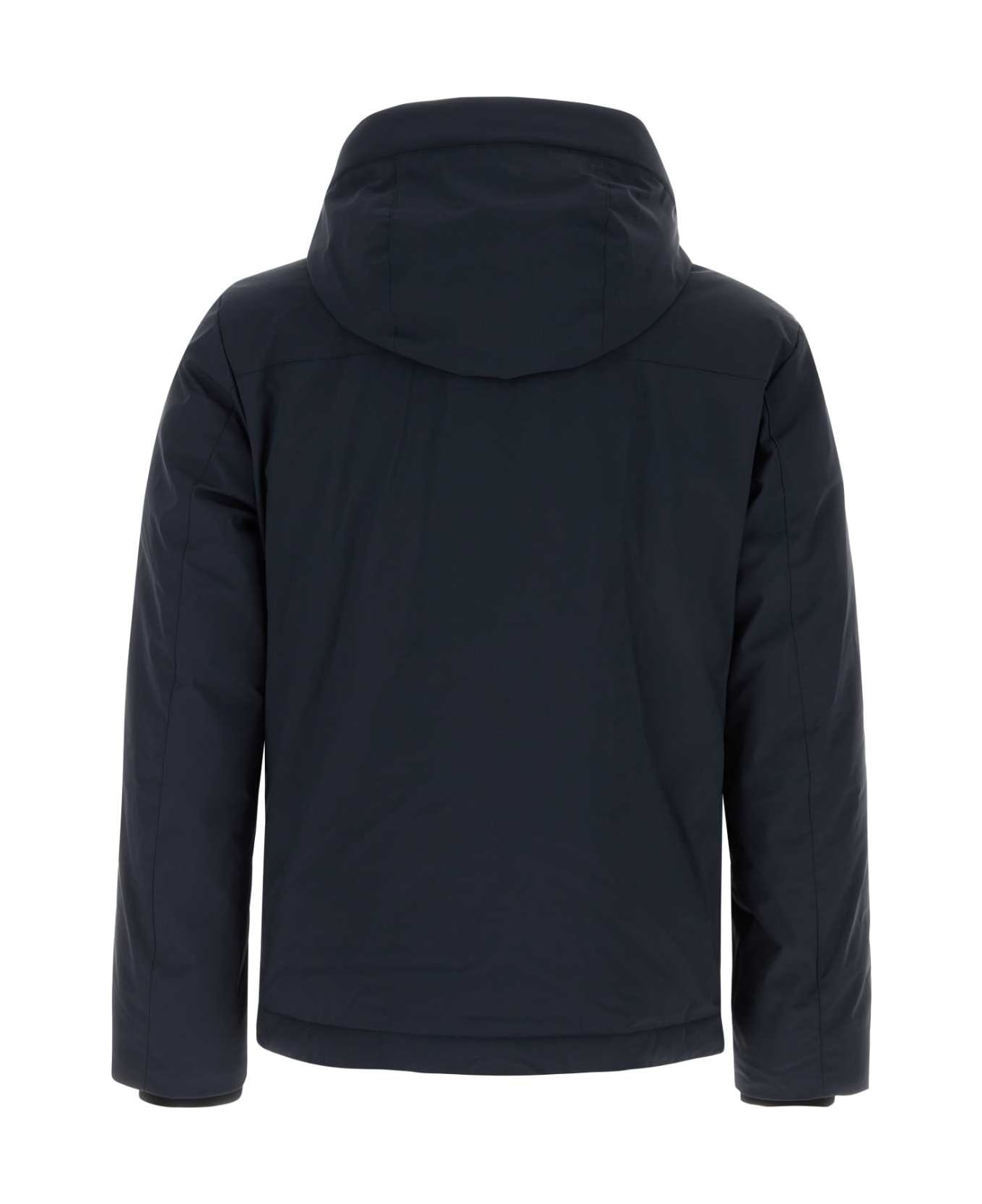Woolrich Midnight Blue Stretch Nylon Down Jacket - MELBLU