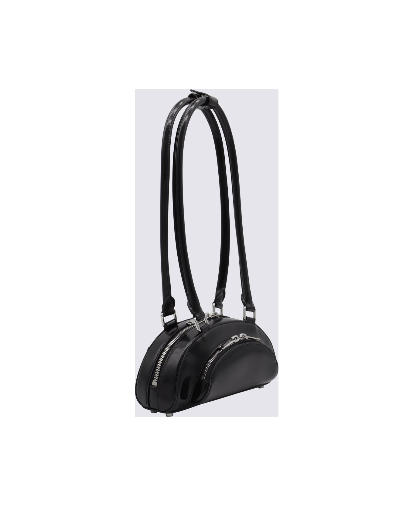 self-portrait Black Leather Top Handle Bag - Black