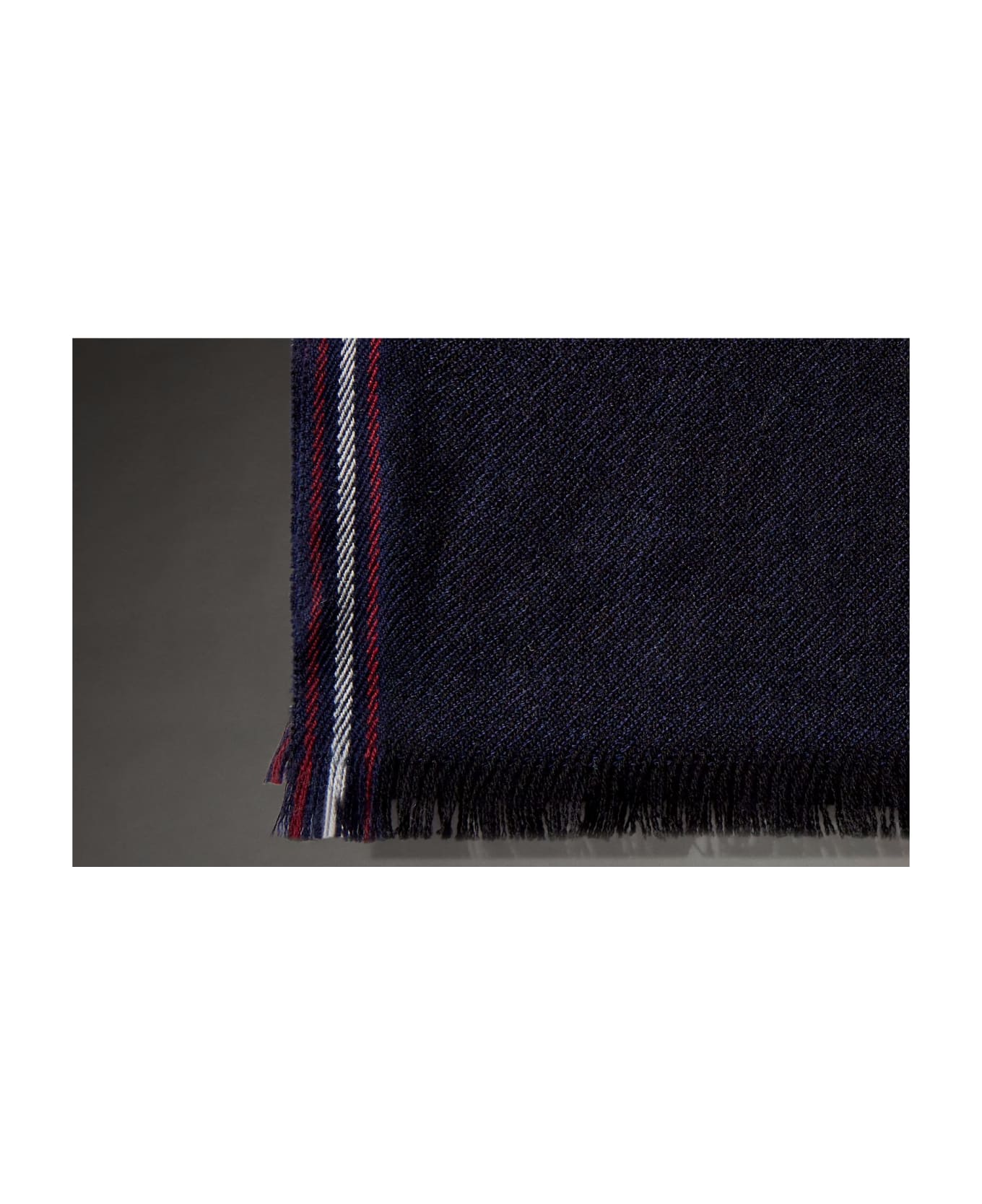 Fay Two-tone Diagonal Weave Wool Scarf - (blu)(ne)(mosto m)(gr)