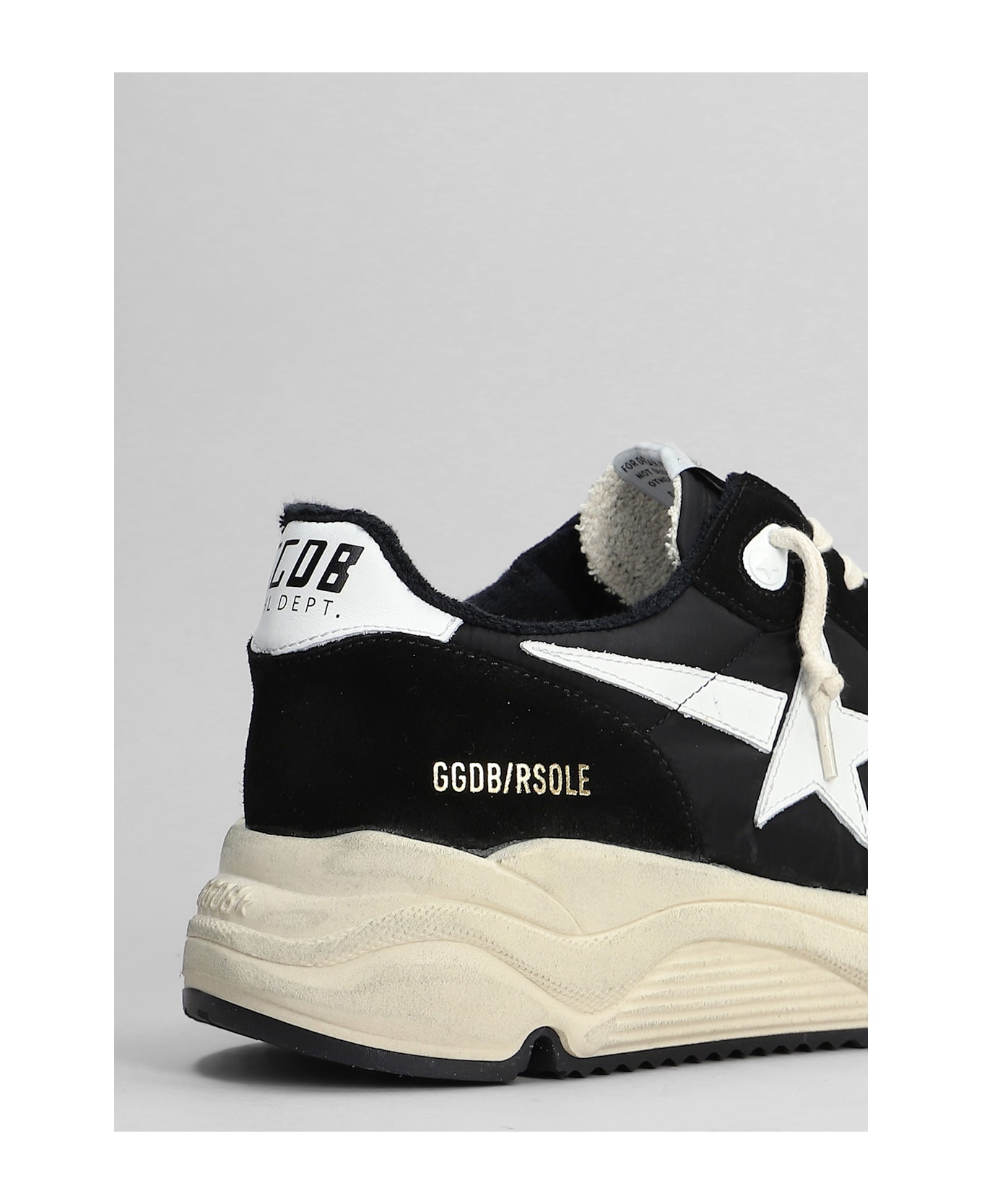 Golden Goose Running Sneakers In Black Suede And Fabric - black