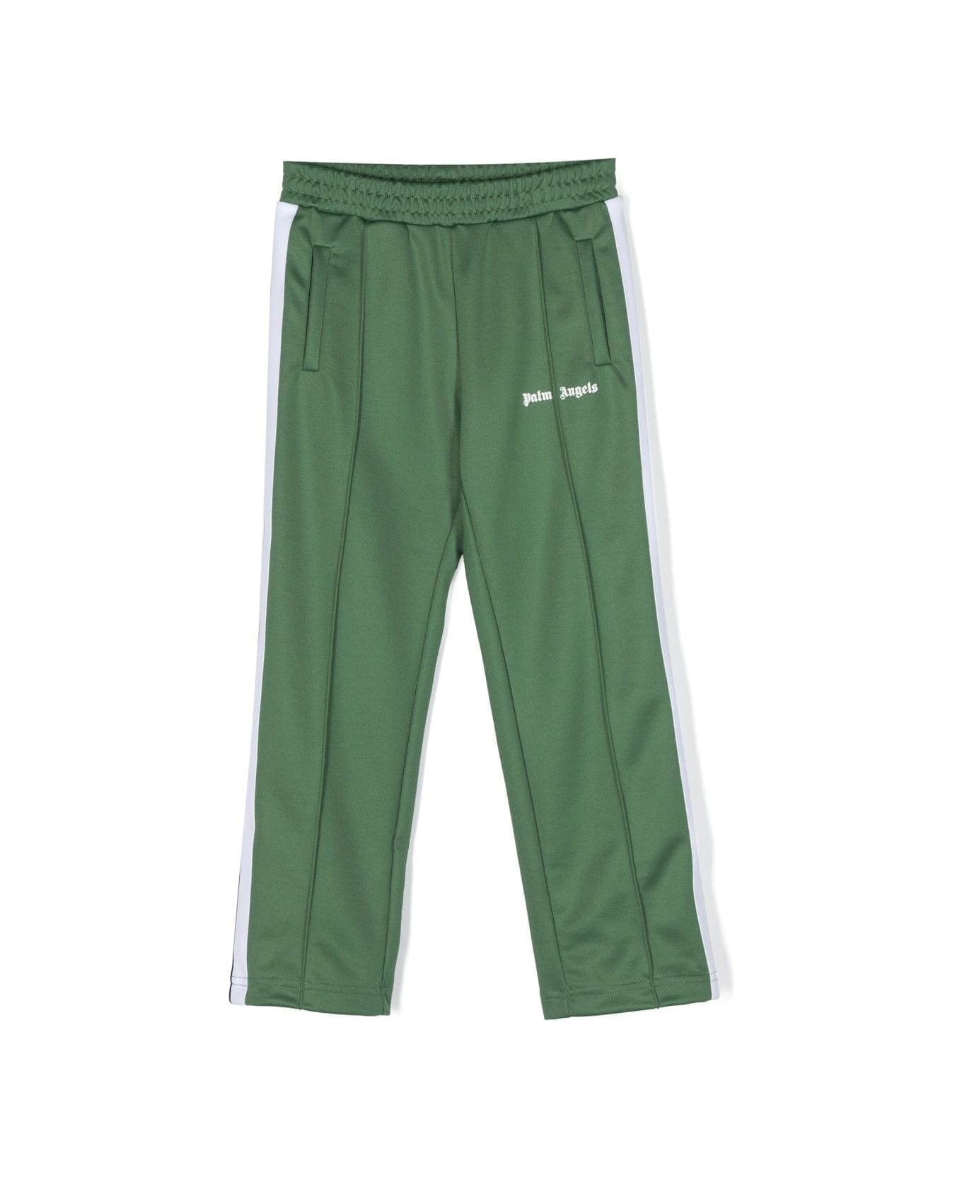 Palm Angels Green Track Trousers With Logo - Green ボトムス