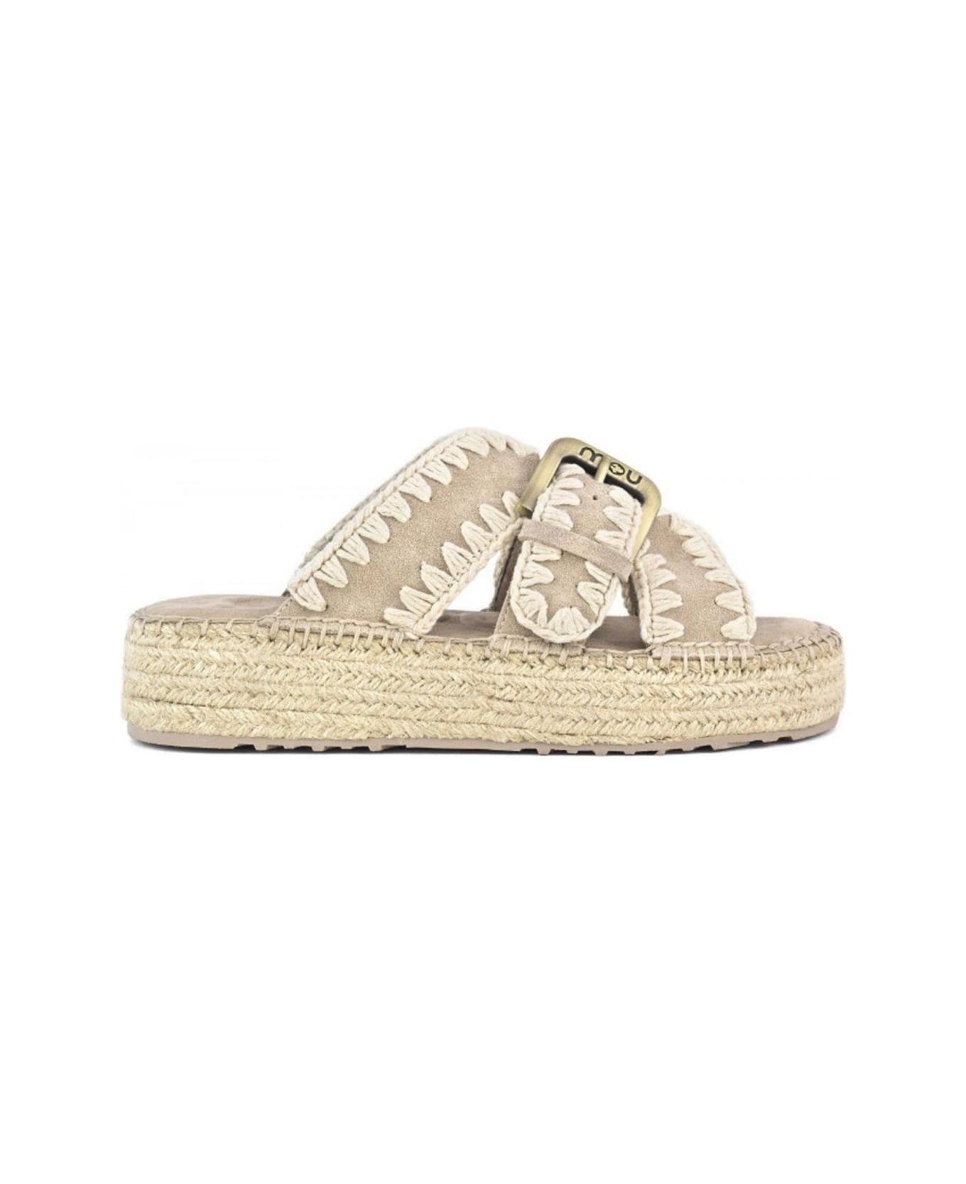 Mou Crossover Strapped Sandals - White
