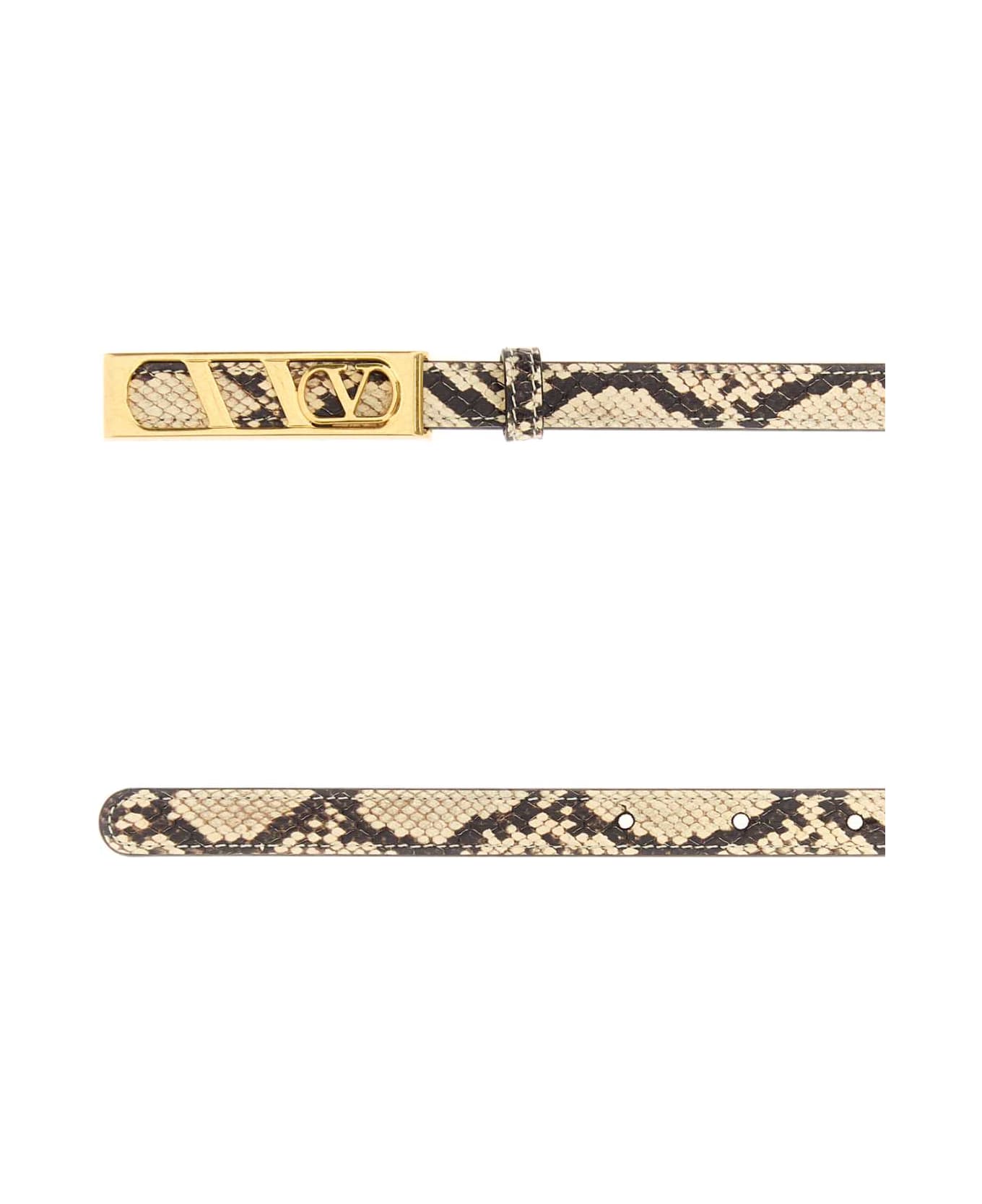 Valentino Garavani Multicolor Leather Reversible Belt - BEIGE