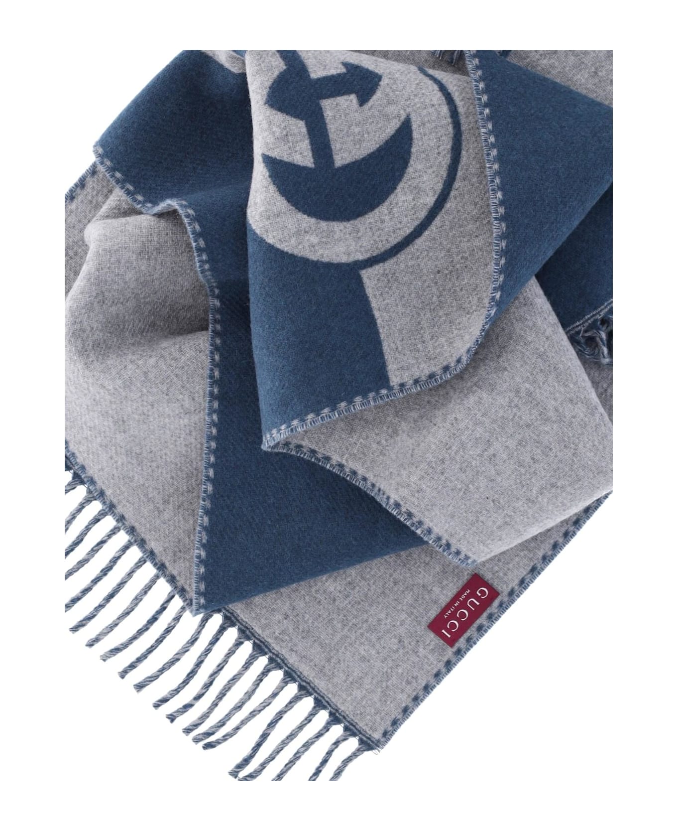 Gucci Reversible Crossed Scarf 'gg' - Blue スカーフ