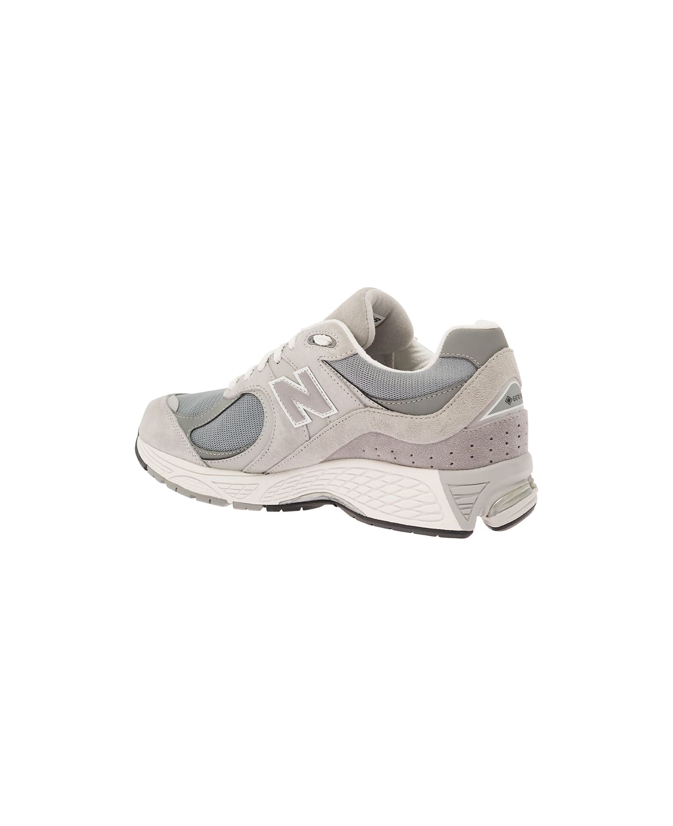 New Balance '2002r' Grey Low Top Sneakers With Logo Patch In Suede Leather Man - Grey
