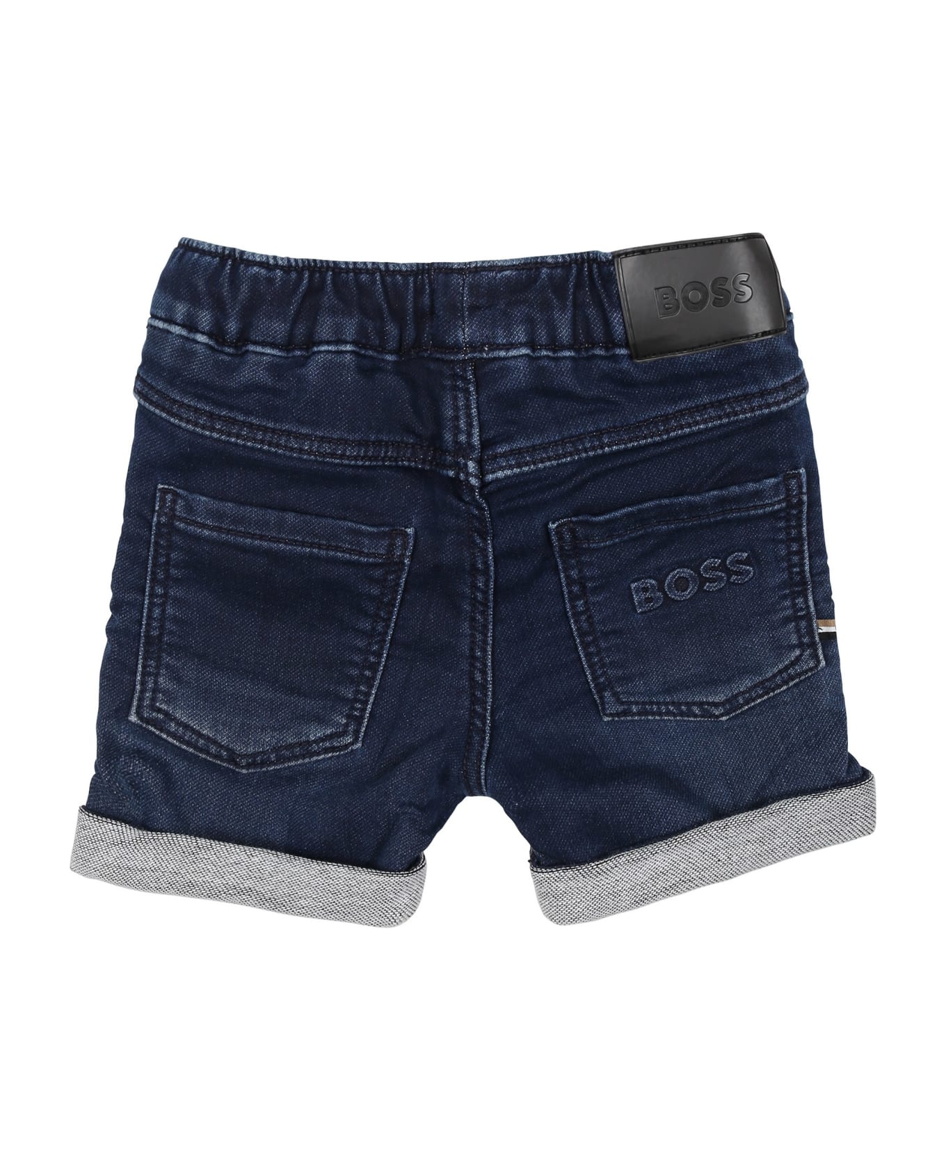 Hugo Boss Denim Shorts For Baby Boy With Logo - Denim