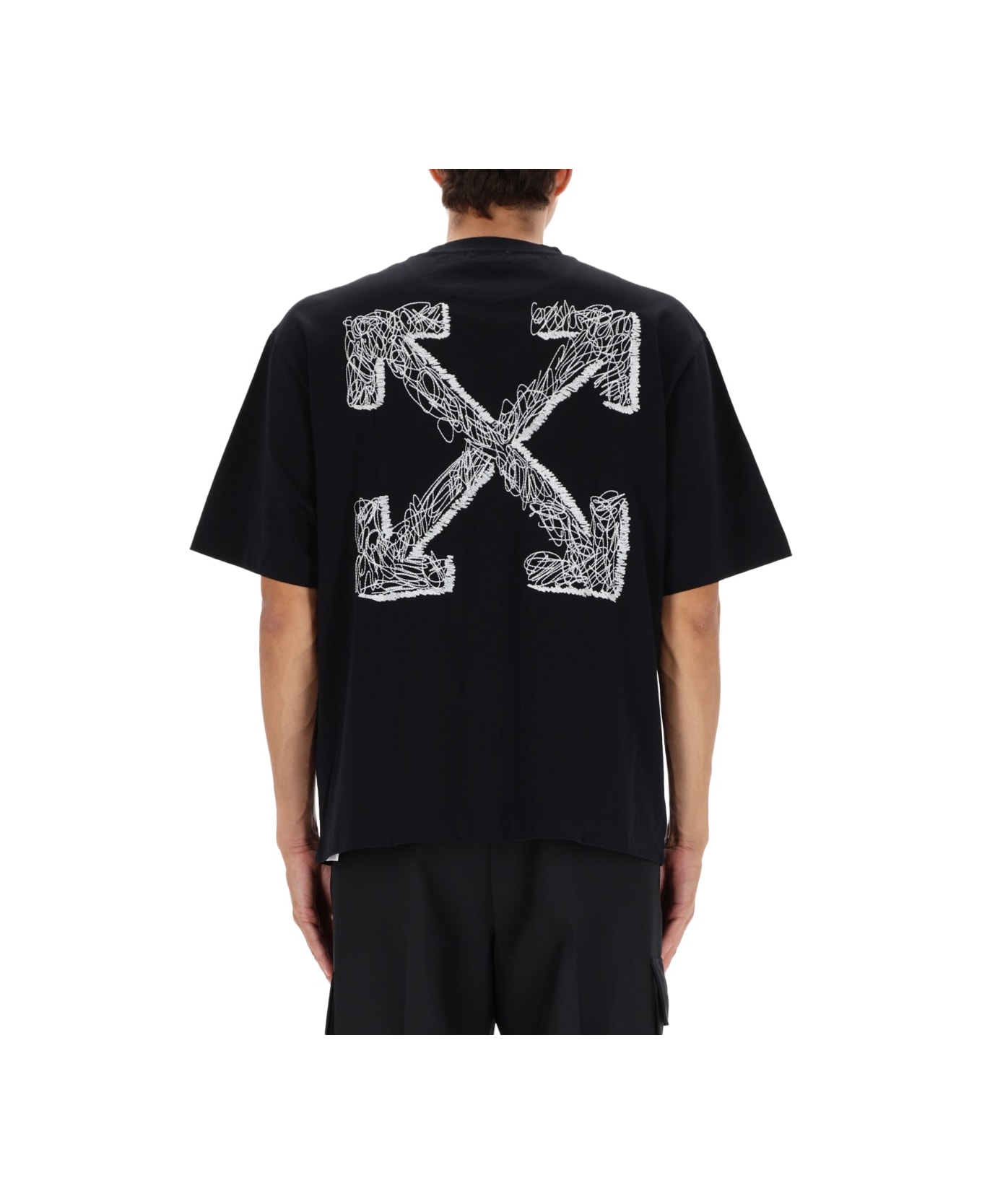 Off-White T-shirt With Logo - BLACK