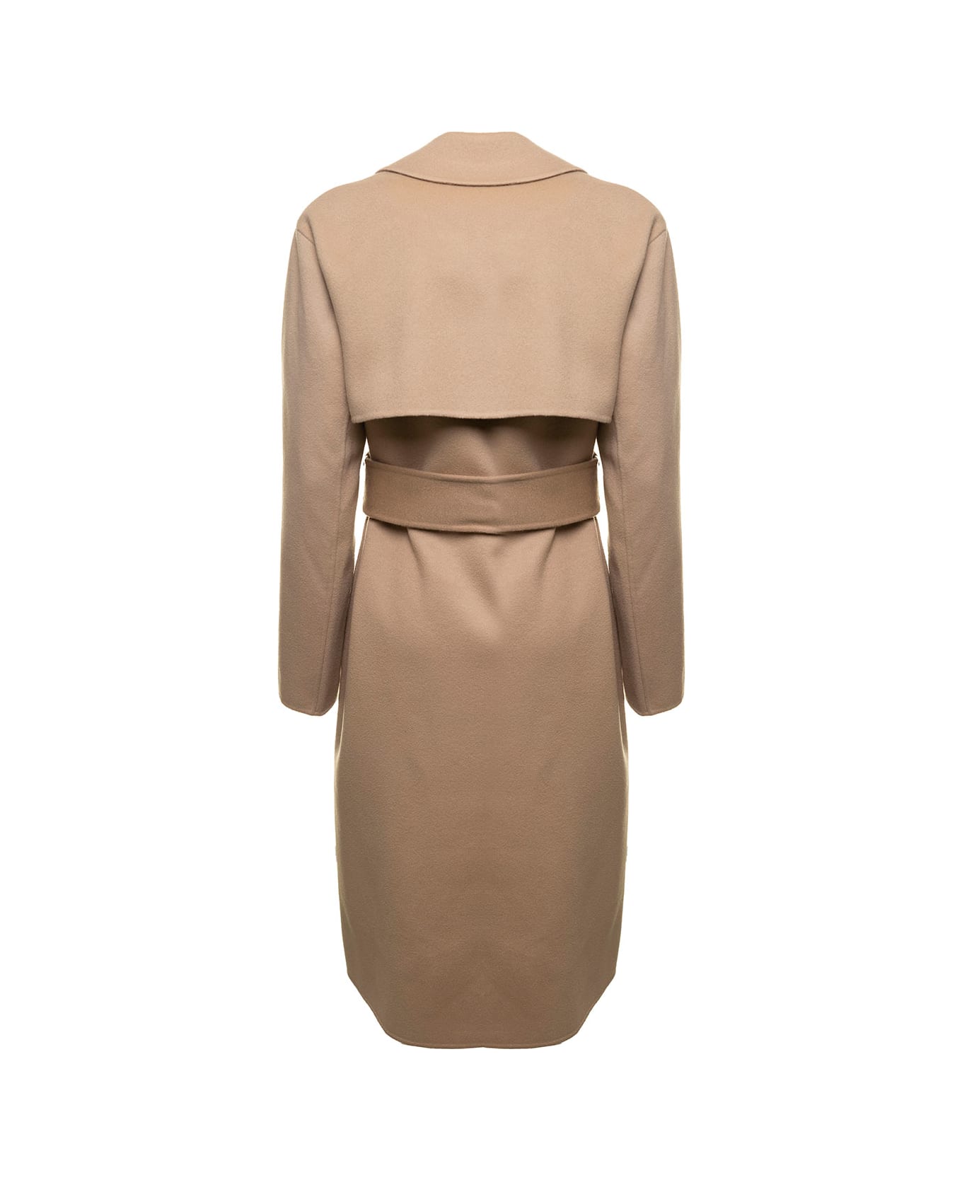 Theory Beige Double-breasted Trench Coat In Wool And Cashmere Woman - Beige