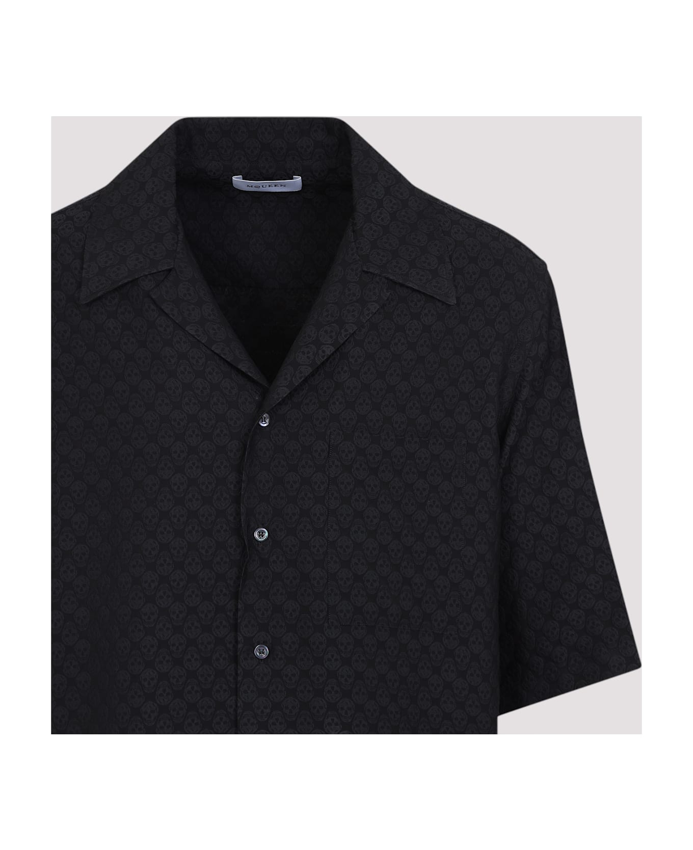 Alexander McQueen Camp Collar Hawaiian Shirt - Black Black
