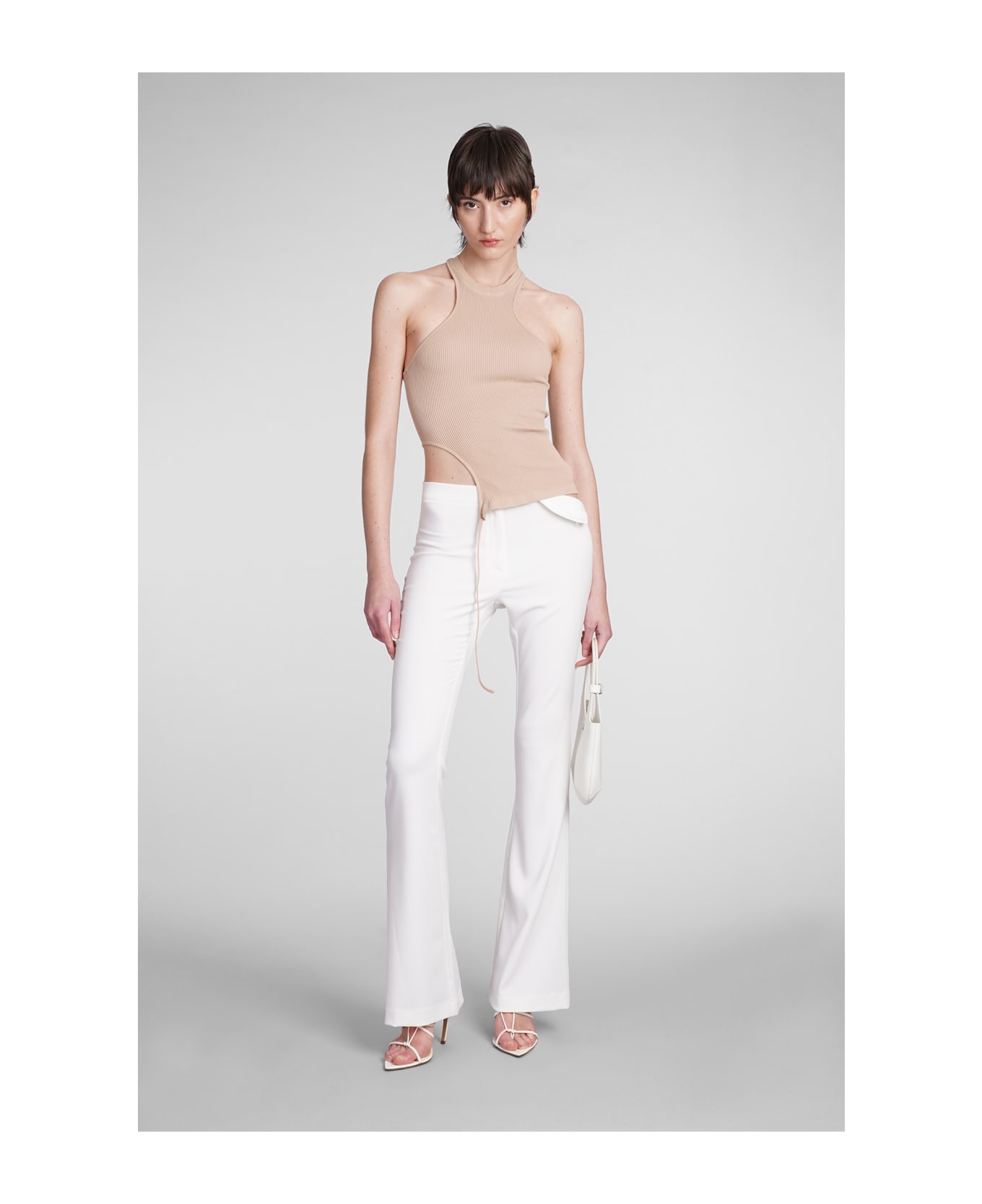 ANDREĀDAMO Pants In White Polyester - white