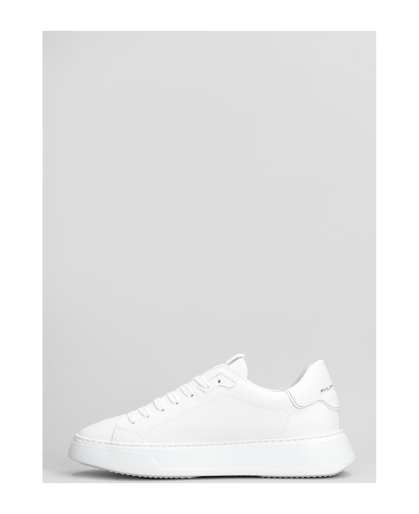 Philippe Model Temple Low Sneakers In White Leather - white