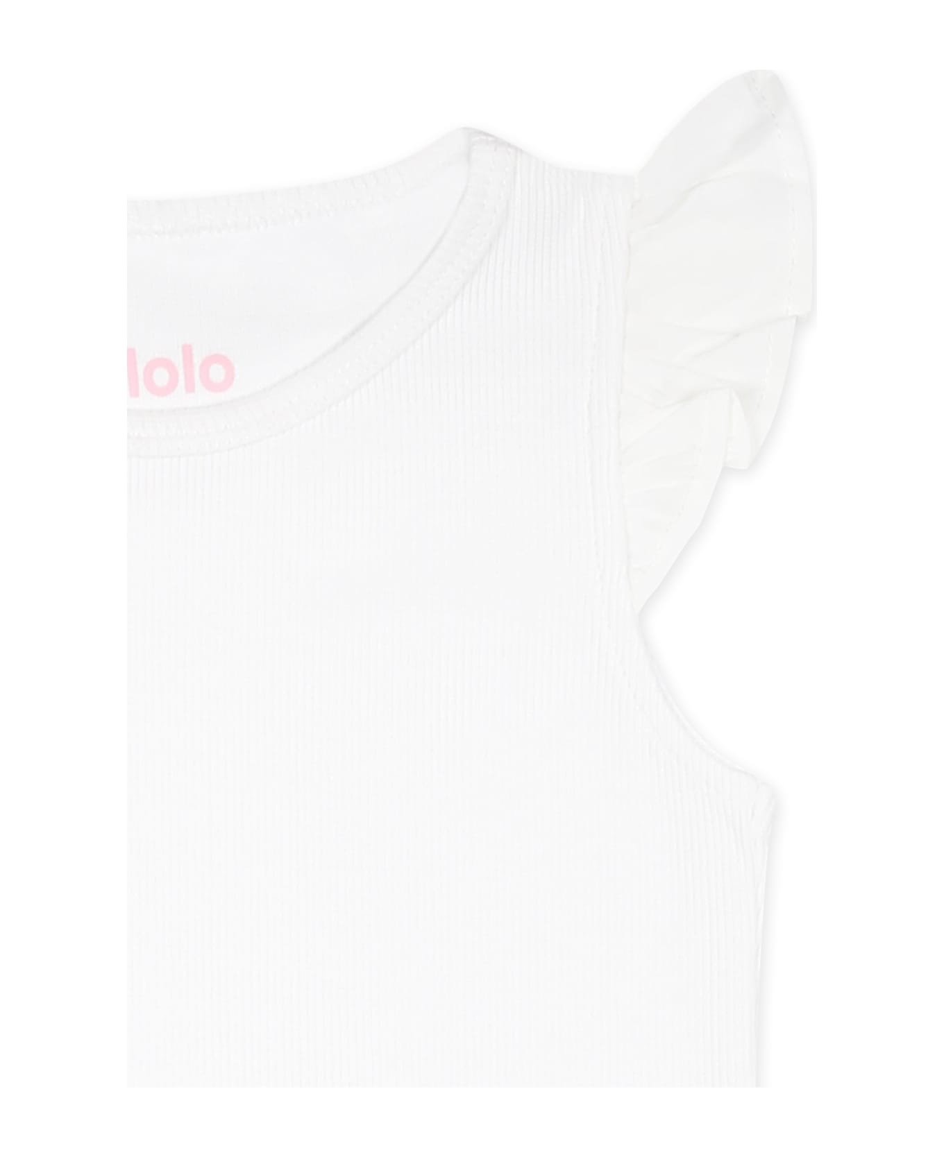 Molo White Bodysuit For Baby Girl - White