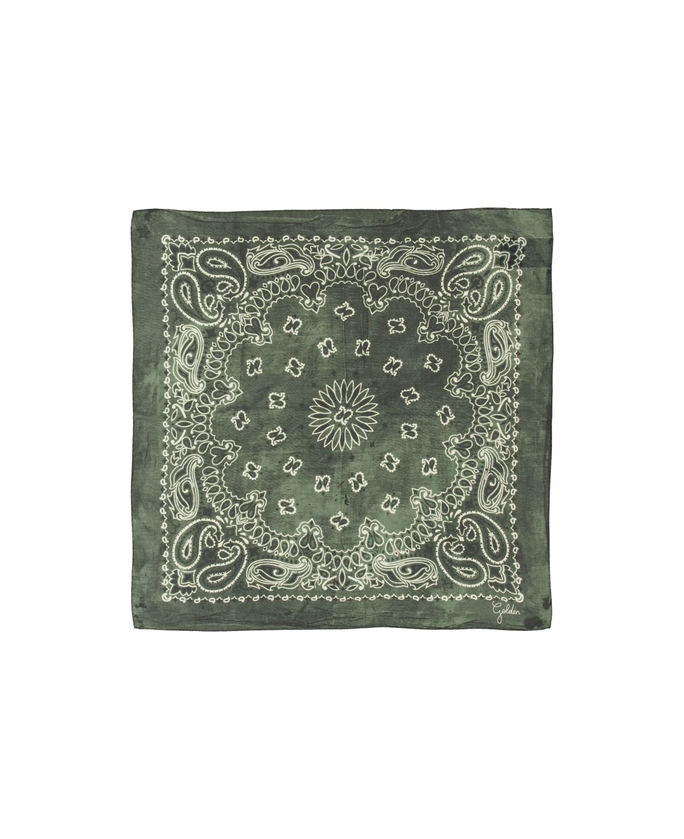 Golden Goose Scarf With Paisley Pattern - GREEN