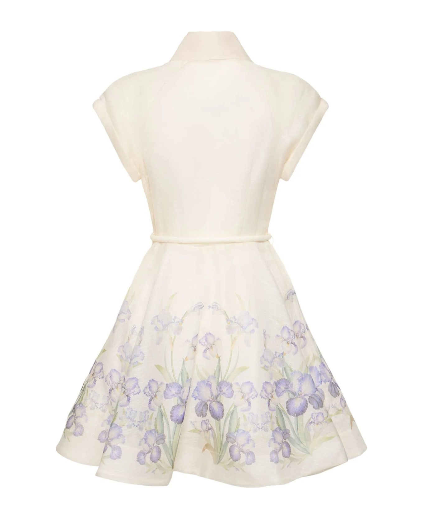 Zimmermann Natura Flip Dress In Blue Iris - White