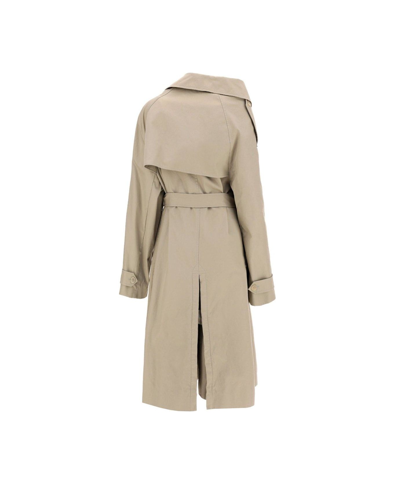 Balenciaga Oneshoulder Trench Coat - BEIGE