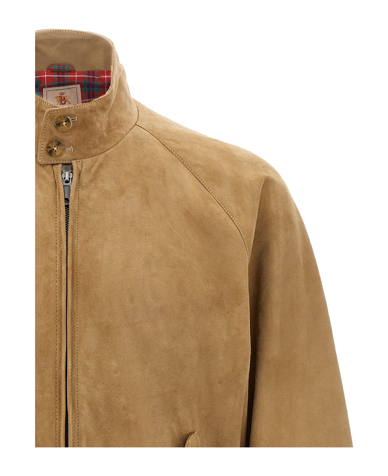 Baracuta Suede Bomber Jacket - Beige