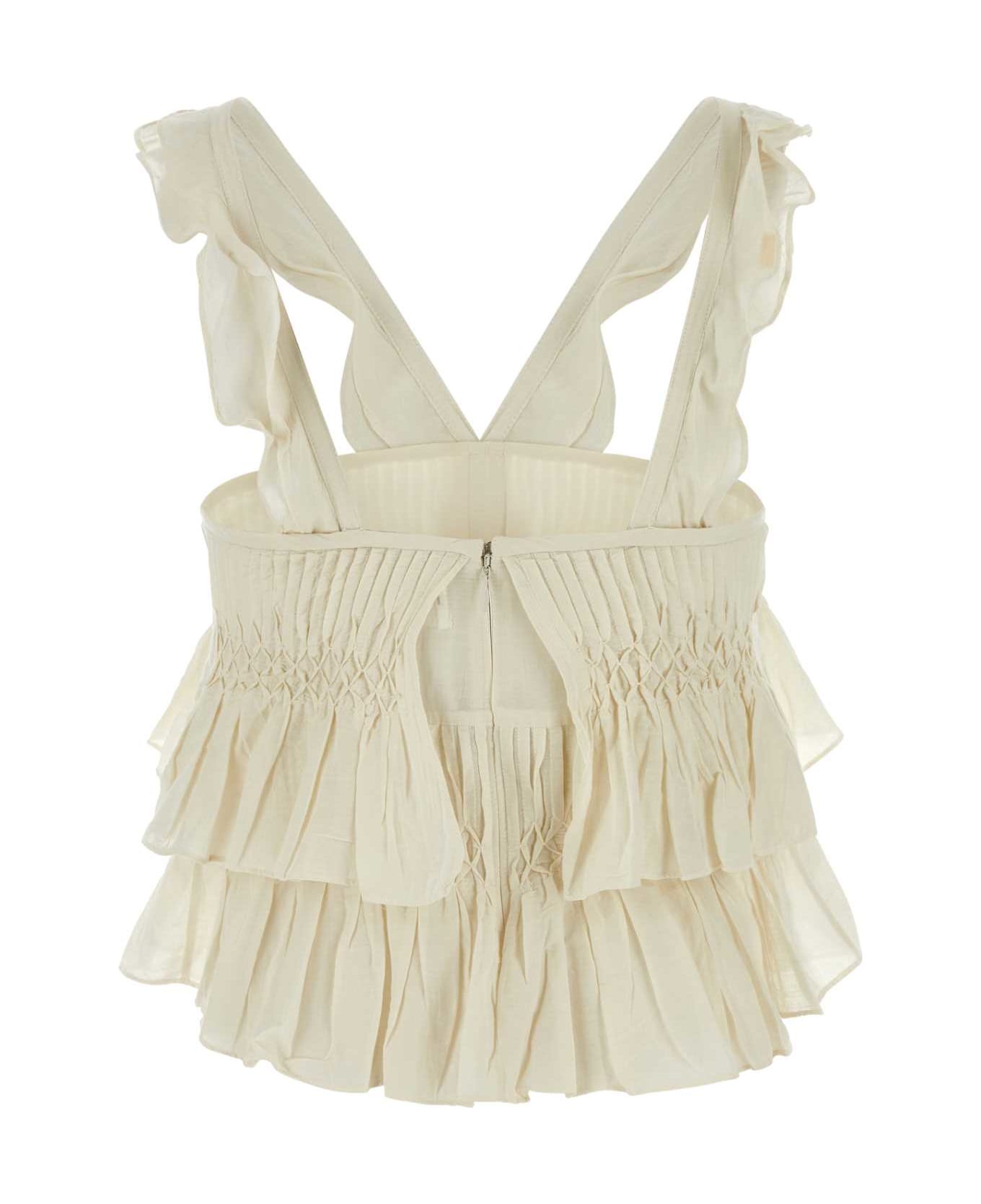 Marant Étoile Cream Voile Daren Top - White