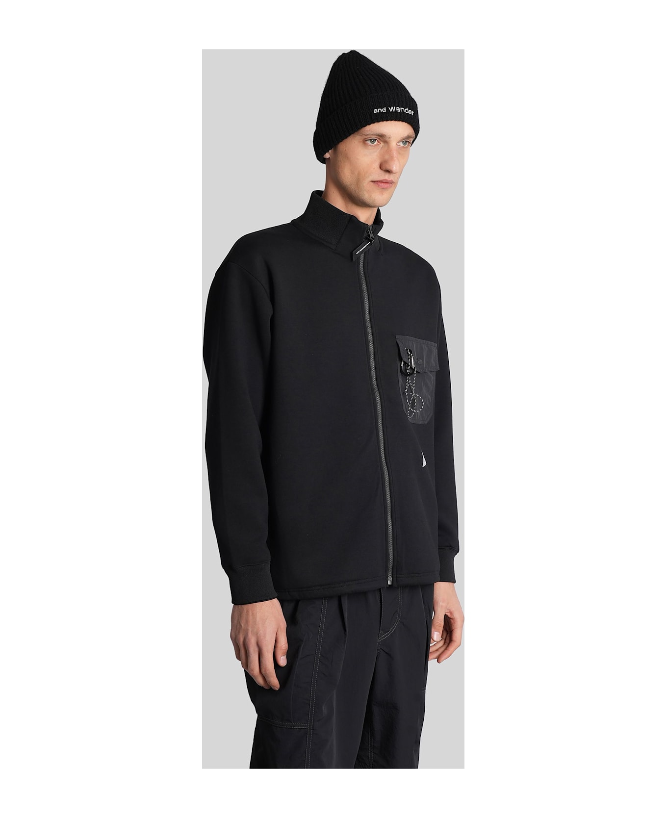 And Wander Sweatshirt In Black Polyester - black