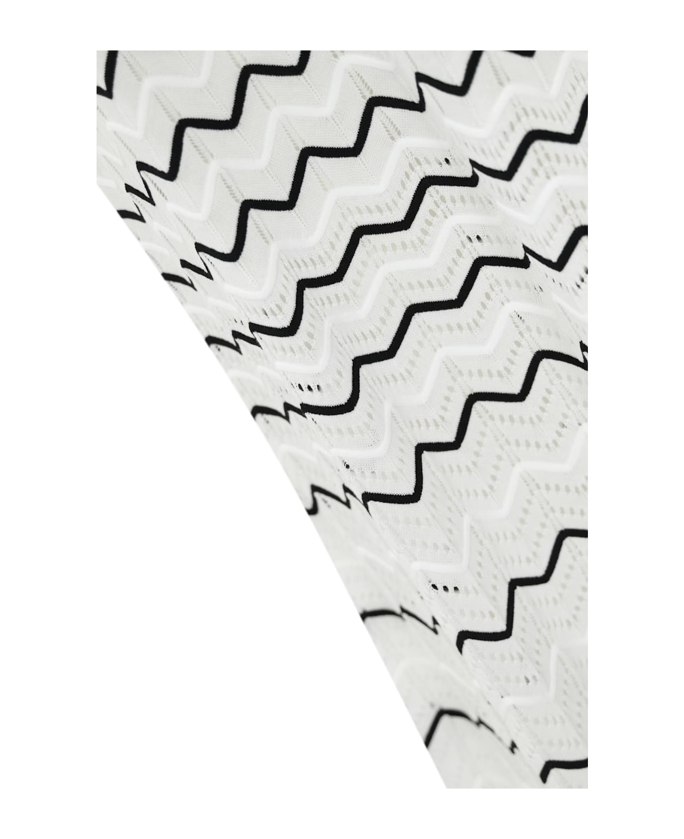 D.Exterior Two-tone Striped Lace Dress - Bianco/nero