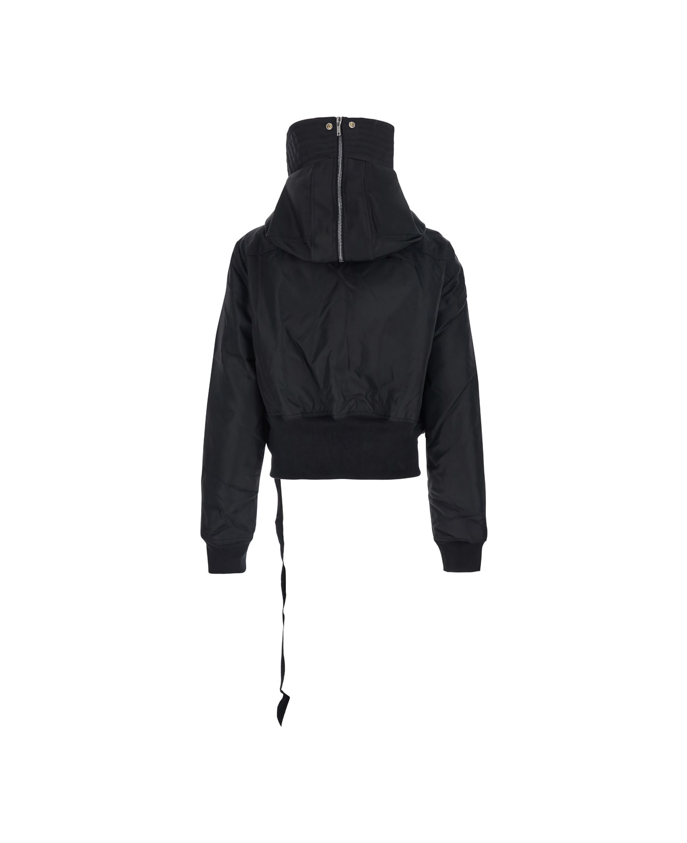 DRKSHDW 
alice
 Black Jacket With Oversized Hood And Asymmetrical Flap In Tech Fabric Man - Black
