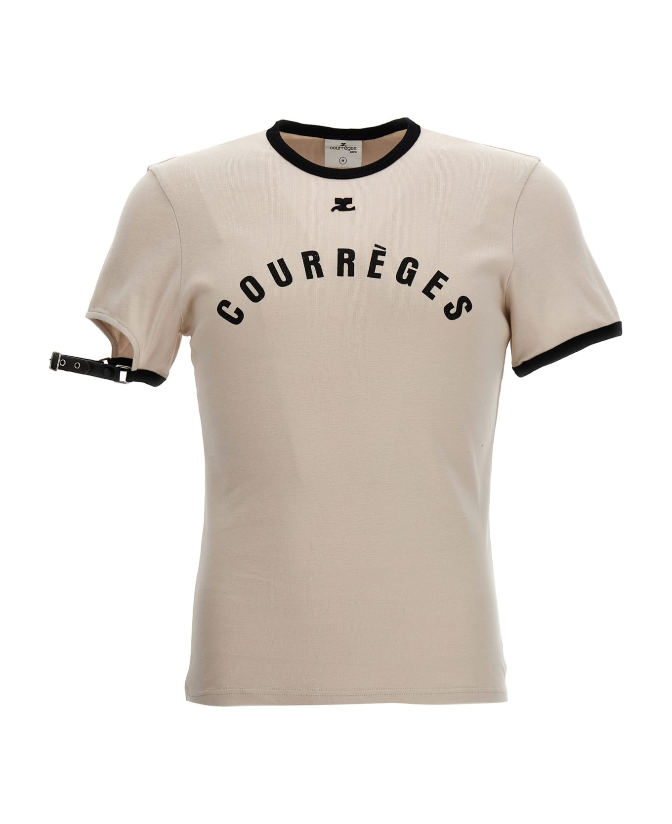 Courrèges Logo Print T-shirt - White/Black