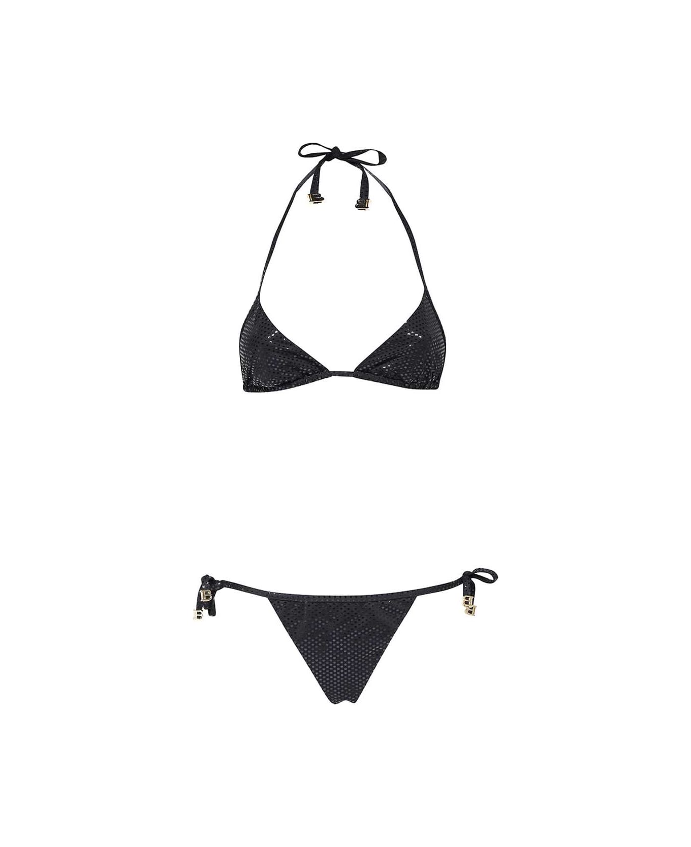 Balmain Triangle Bra Bikini - black