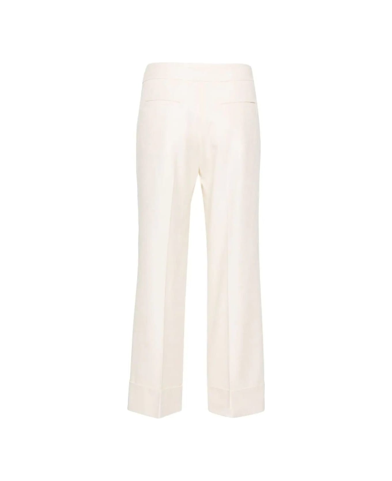 Peserico Side Zip Cropped Pants - Paper