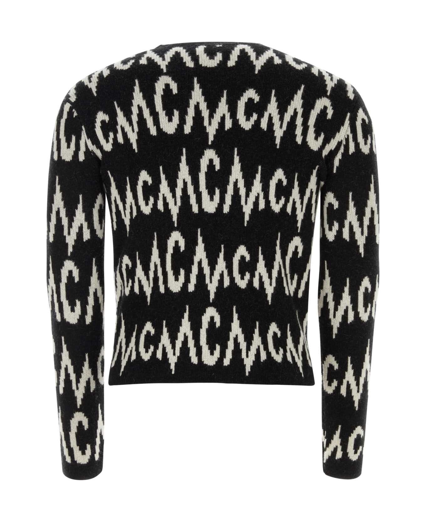 MCM Black Cashmere Blend Sweater - BLACK + EGRET