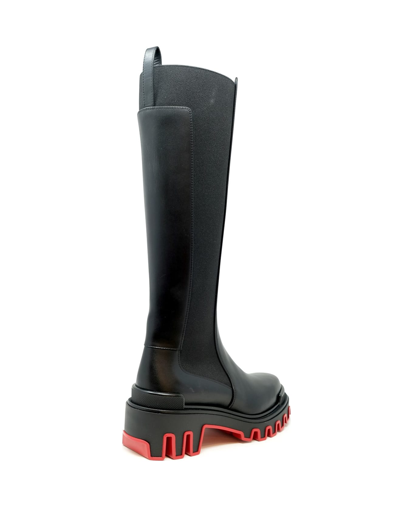 Christian Louboutin Black Calf Leather Marchacroche Dune Botta Boots - BLACK
