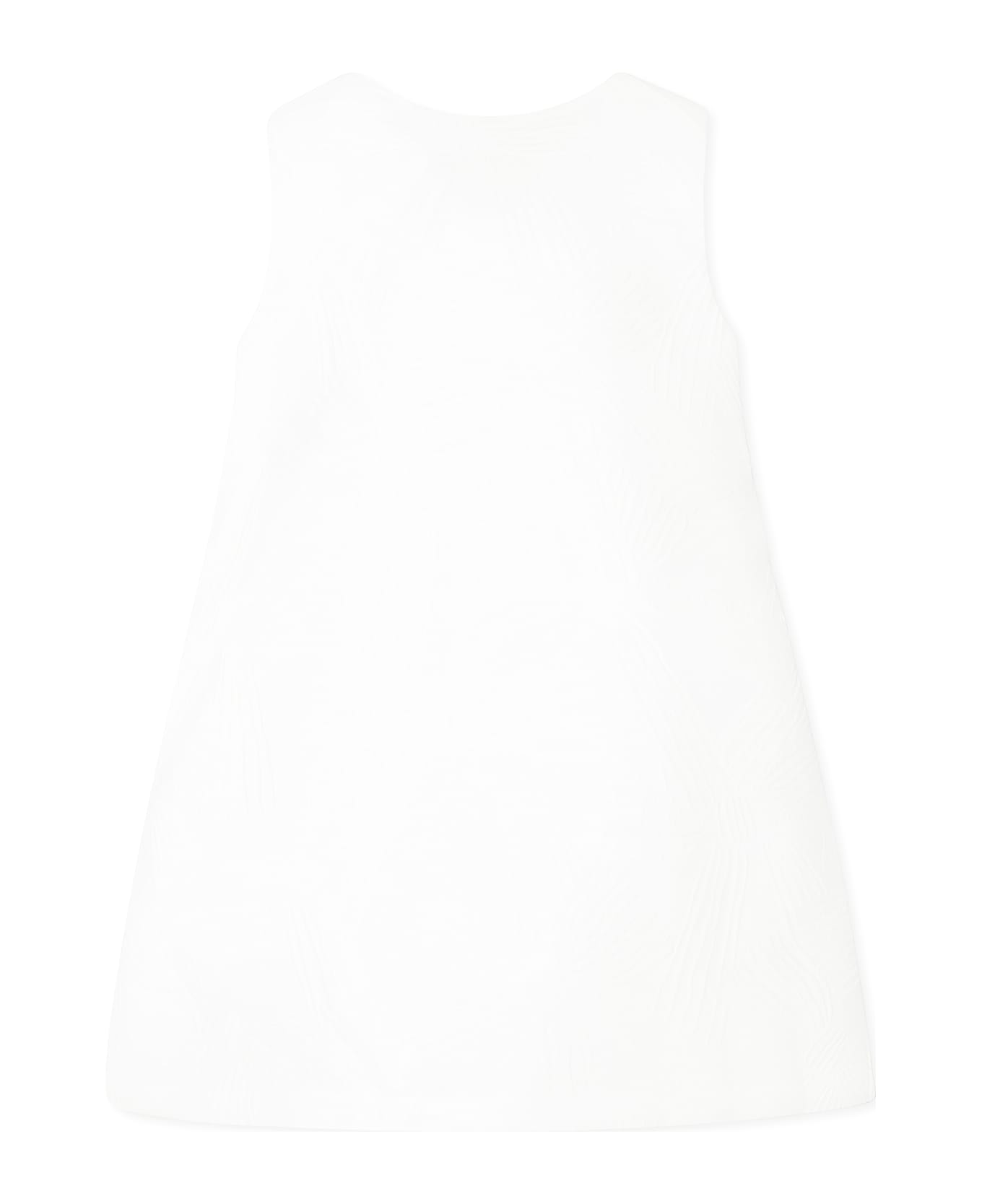 Simonetta White Dress For Girl With Bows - White