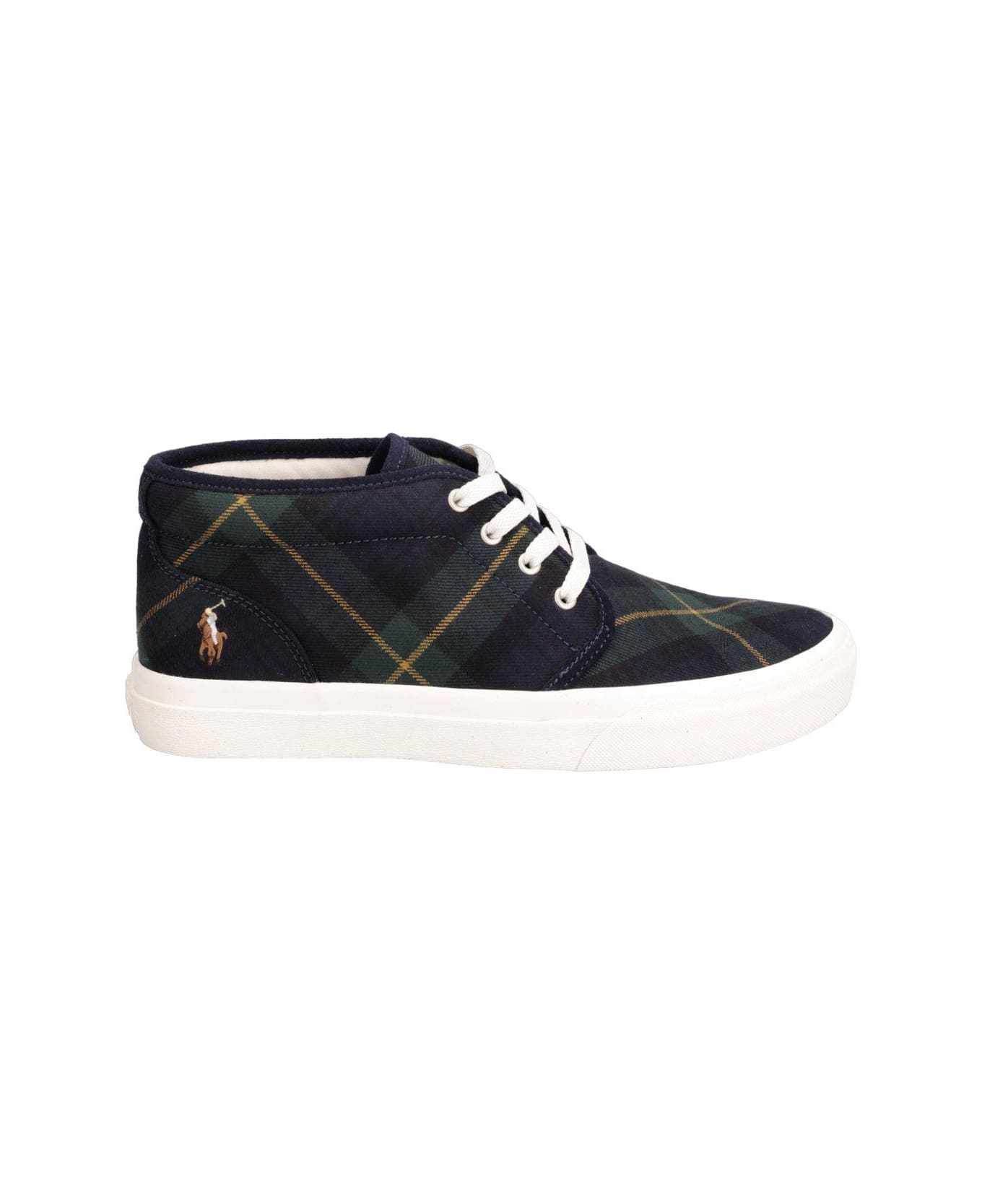Polo Ralph Lauren Logo Embroidered Lace-up Sneakers - Blue