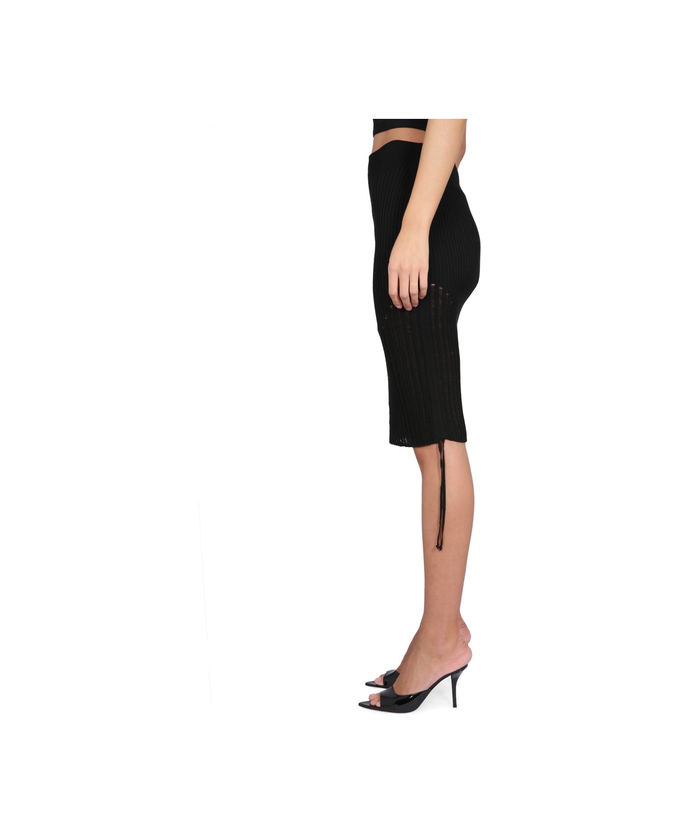 ANDREĀDAMO Midi Skirt - BLACK
