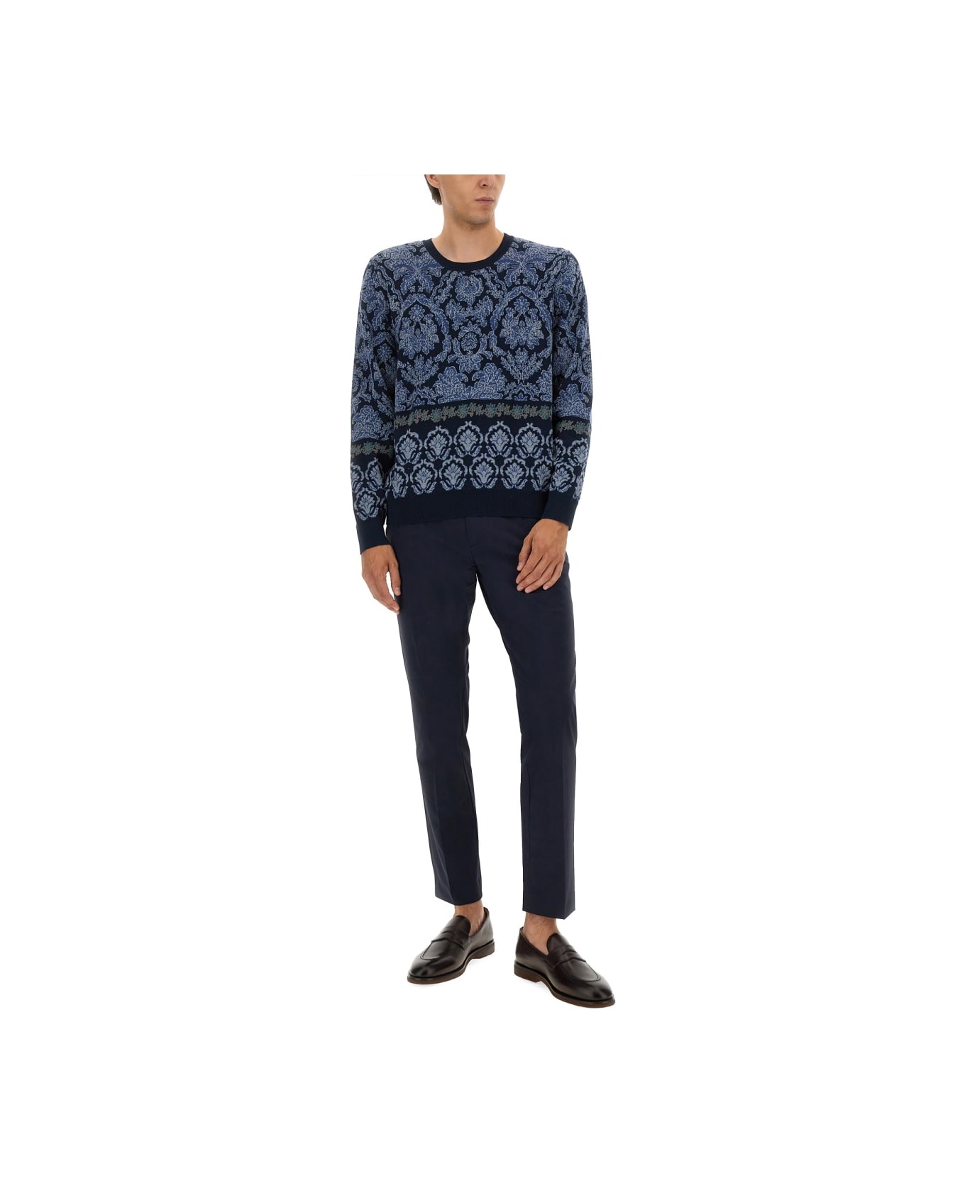 Etro Cotton Jacquard Knit - BLUE