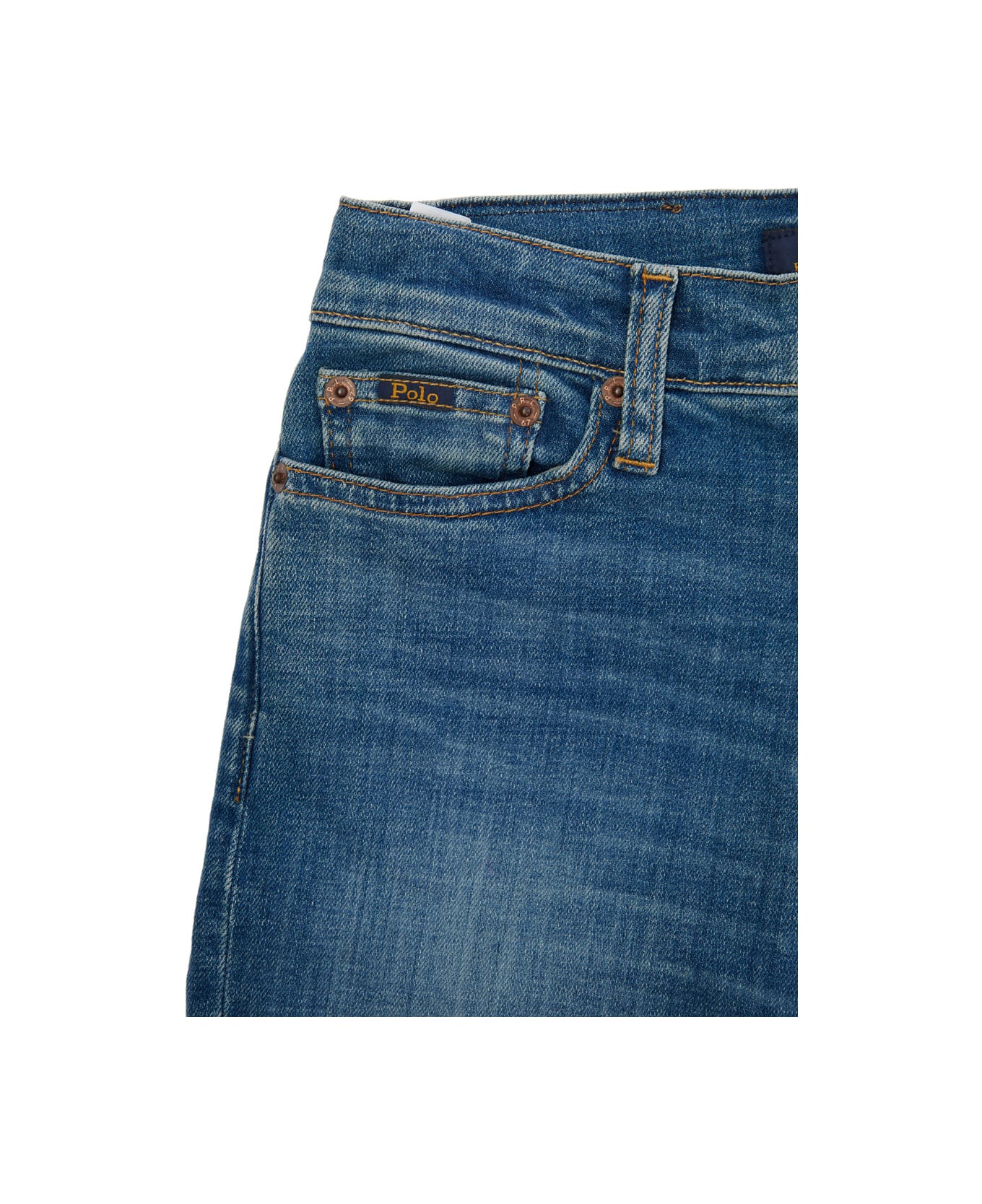 Polo Ralph Lauren 
sullivan
 Blue Jeans With Belt Loops And Logo Patch On The Rear In Denim Boy - Blu