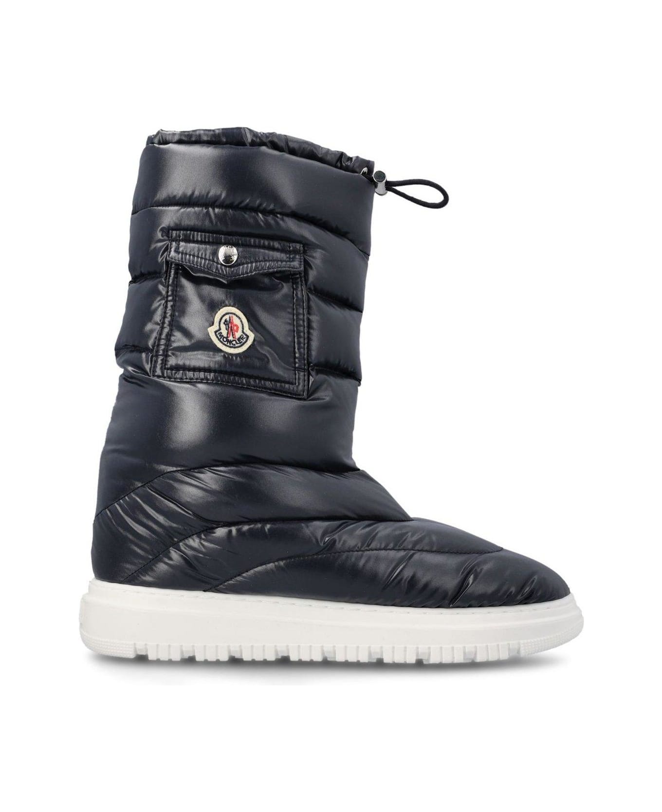 Moncler Logo Patch Padded Snow Boots - BLUE