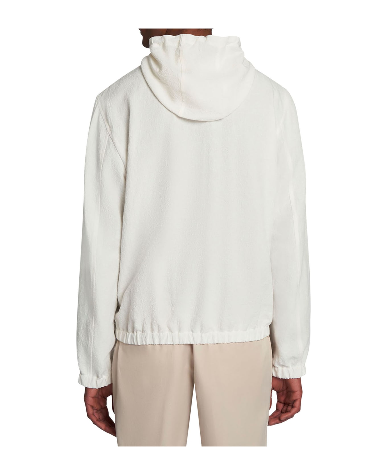 Kiton Blouson Linen - WHITE