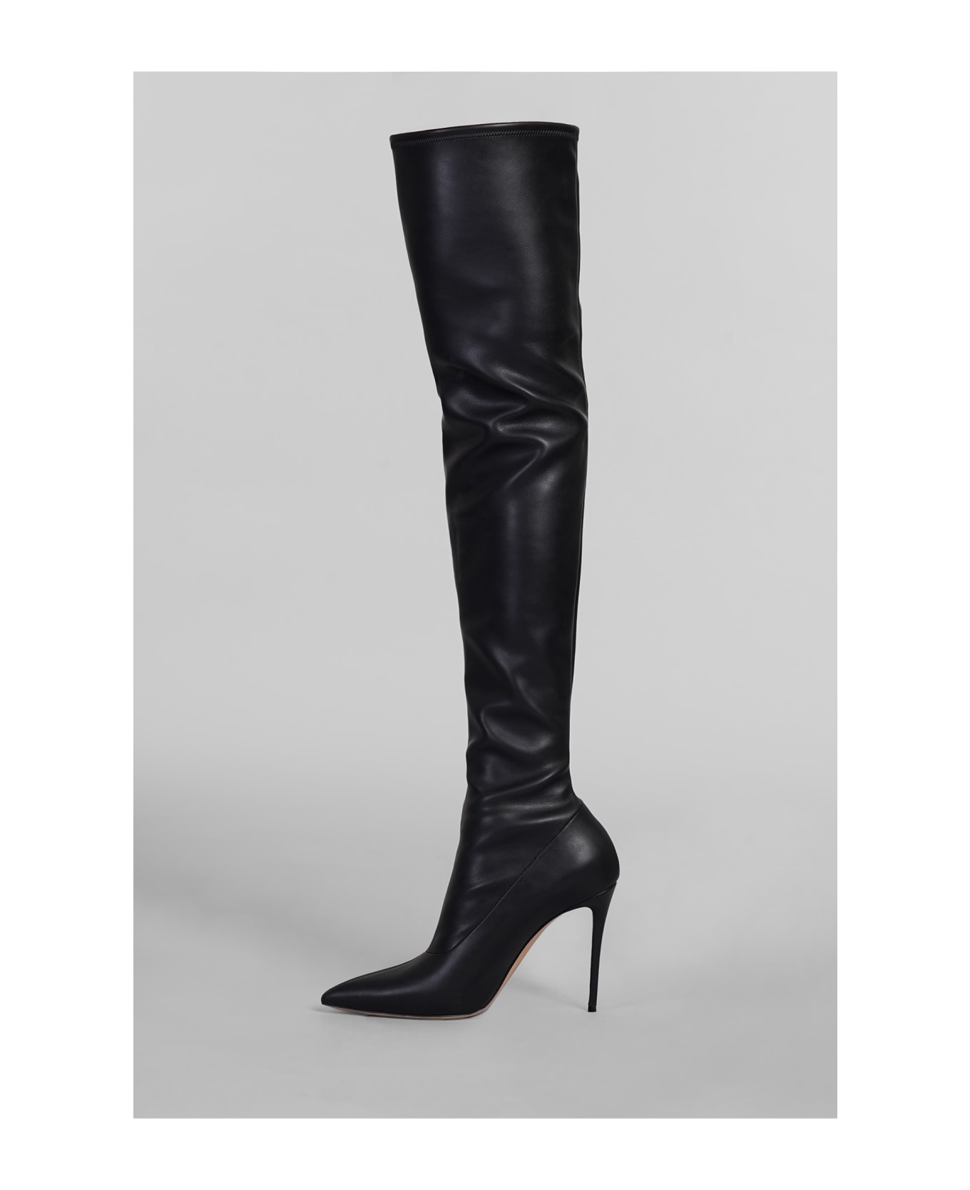 Casadei Julia High Heels Boots In Black Leather - black