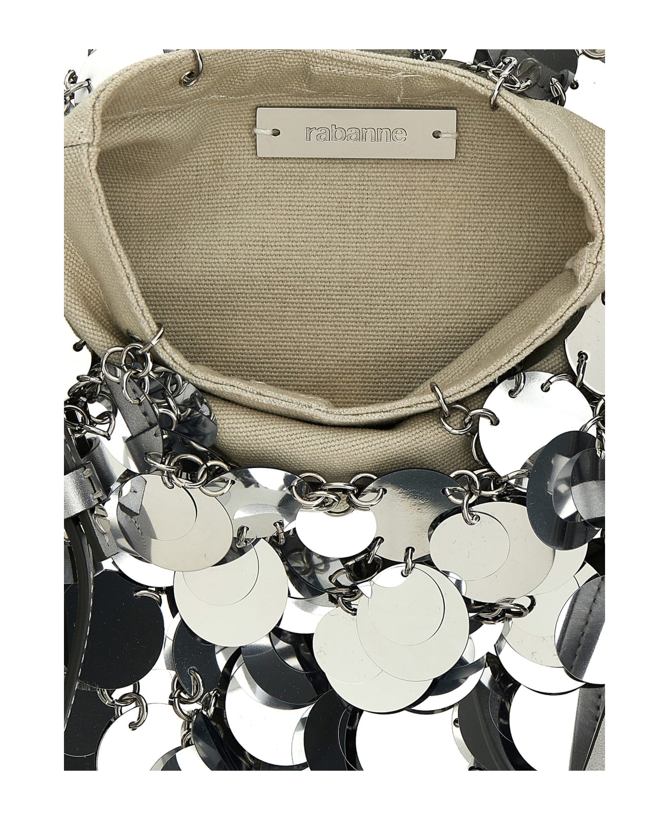 Paco Rabanne 'silver Sparkle Discs Large' Shoulder Bag - Silver
