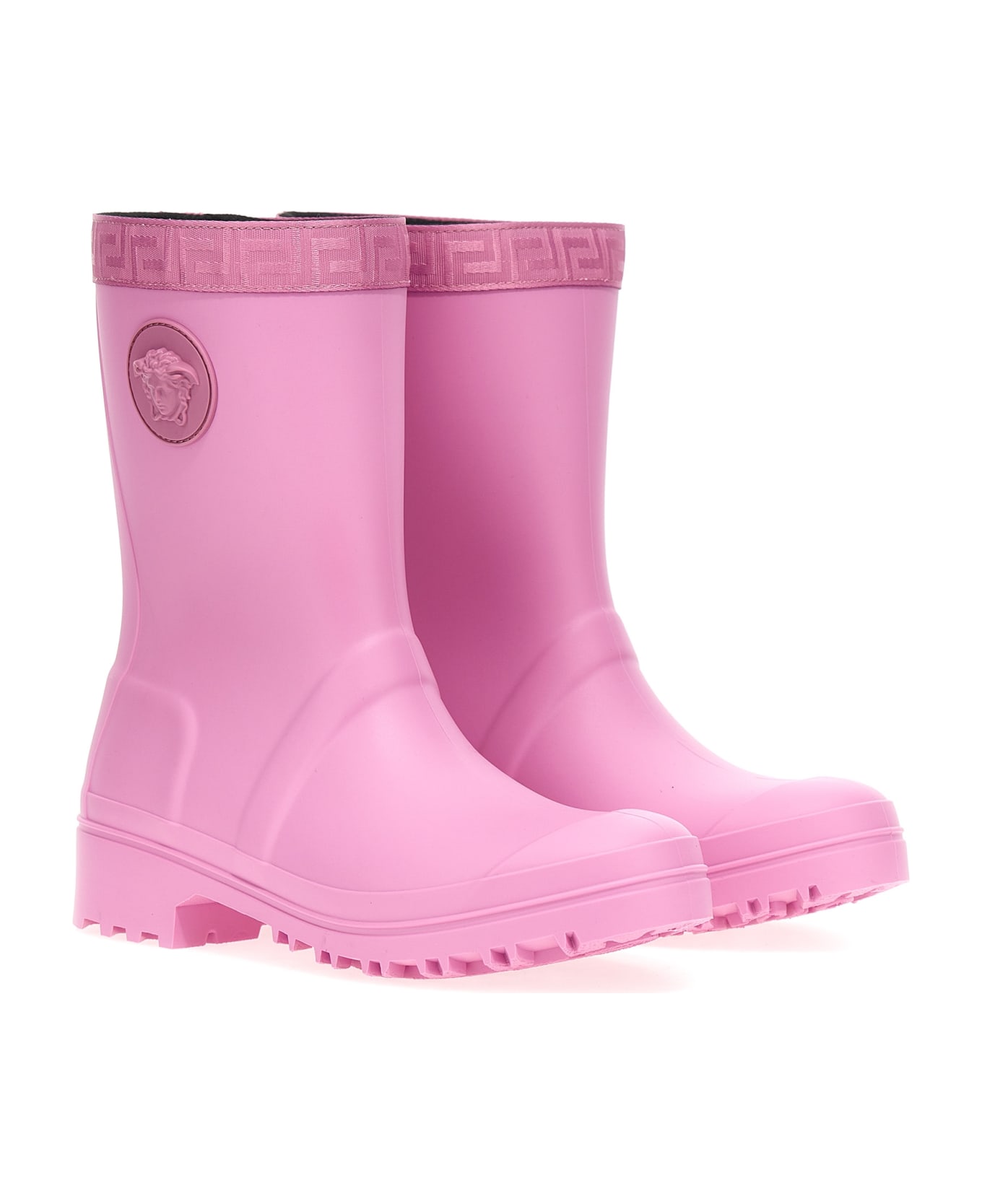 Versace 'greca' Rain Boots - Pink