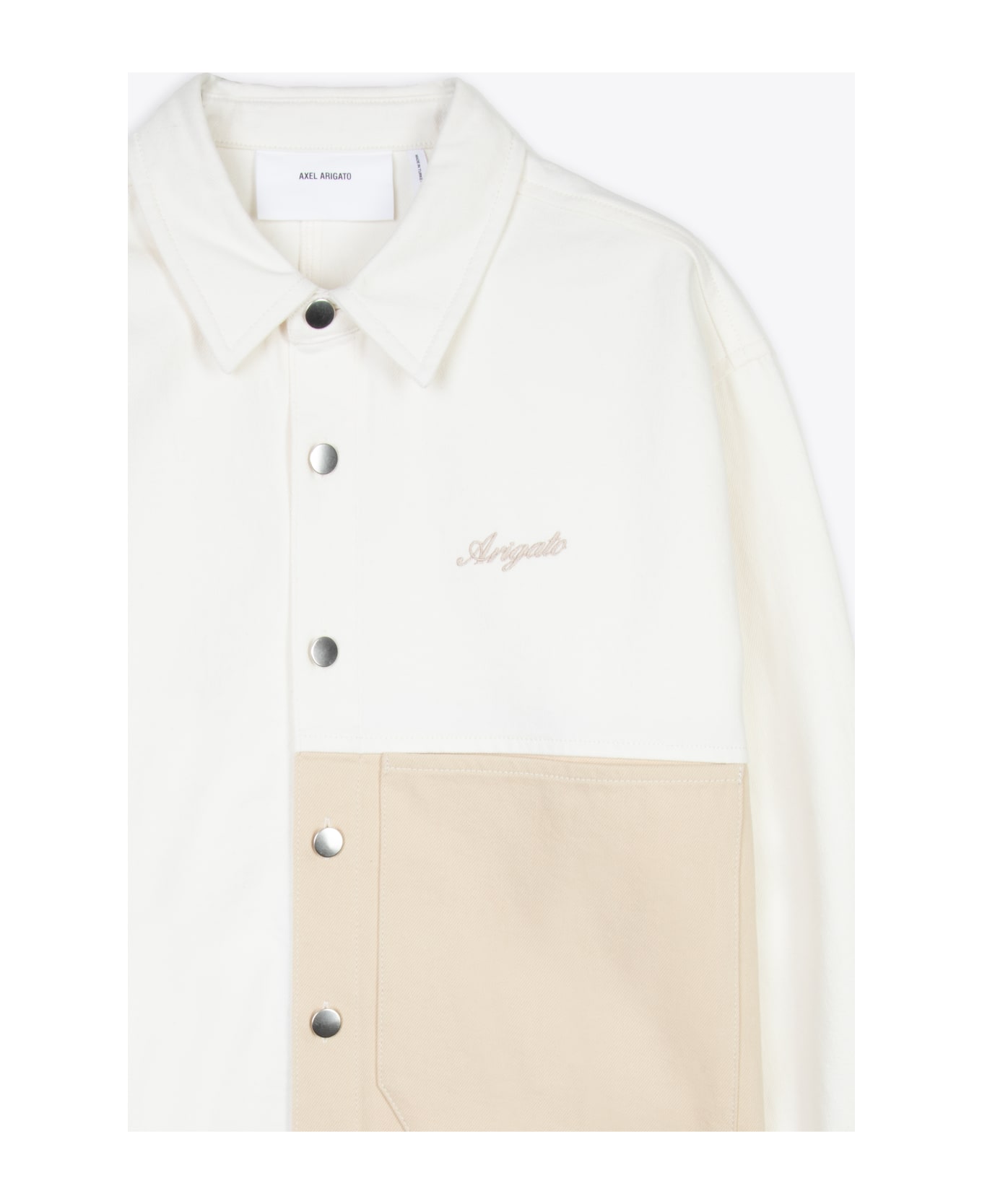 Axel Arigato Block Shirt Off white and beige colorblock overshirt - Block shirt - Ecrù